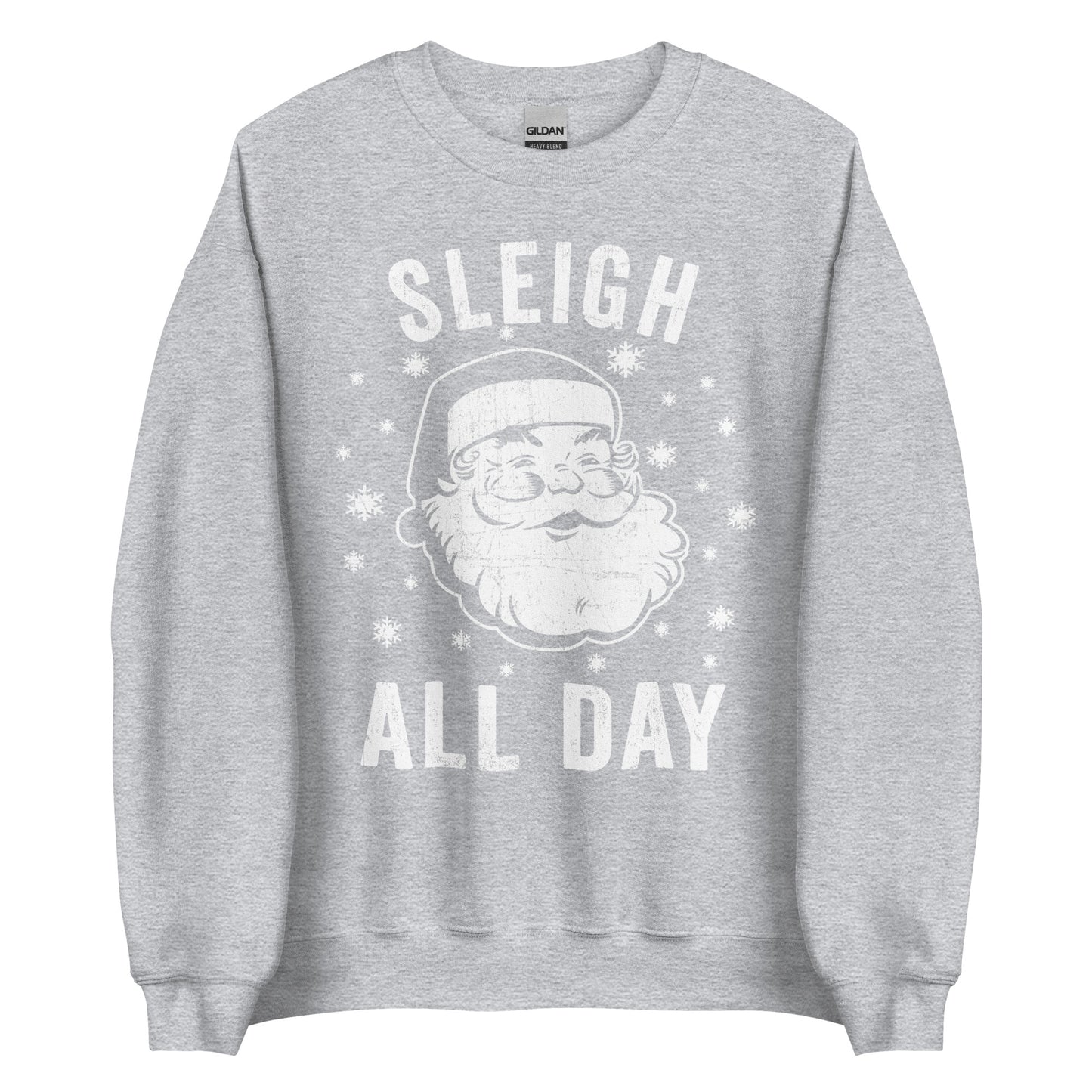 Santa Claus Sleigh All Day Sweatshirt, Cozy Christmas Pullover for Holiday Wear, Perfect Gift for Winter Festivities Unisex Sweatshirt - Captain Woody's Shirts & Beach Club