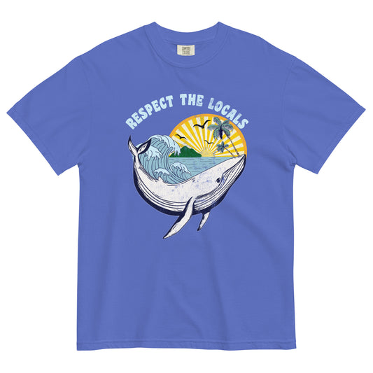 Respect the Locals Tropical Whale Comfort Colors Unisex t-shirt - Captain Woody's Shirts & Beach Club