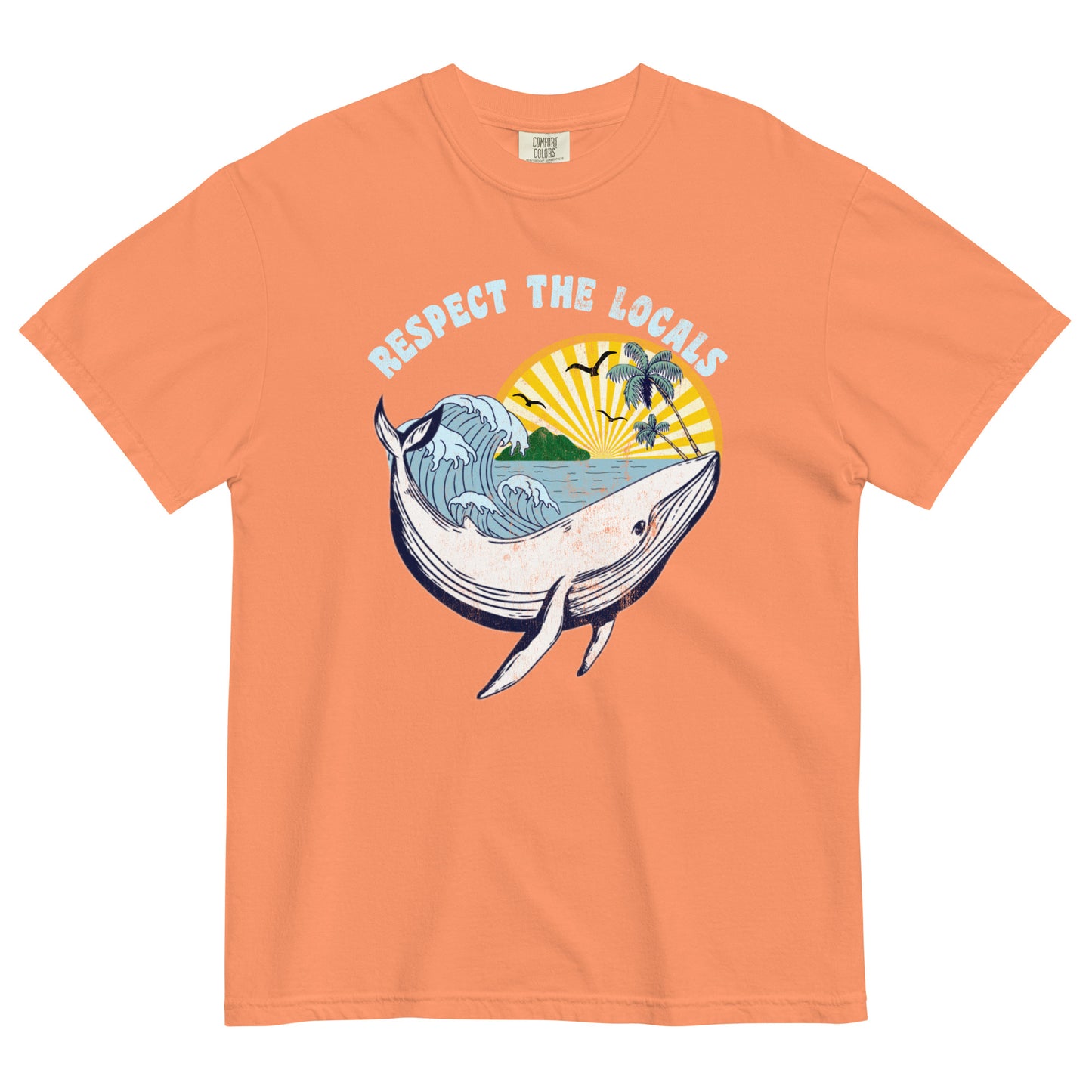 Support the Locals Tropical Whale Comfort Colors Unisex t-shirt
