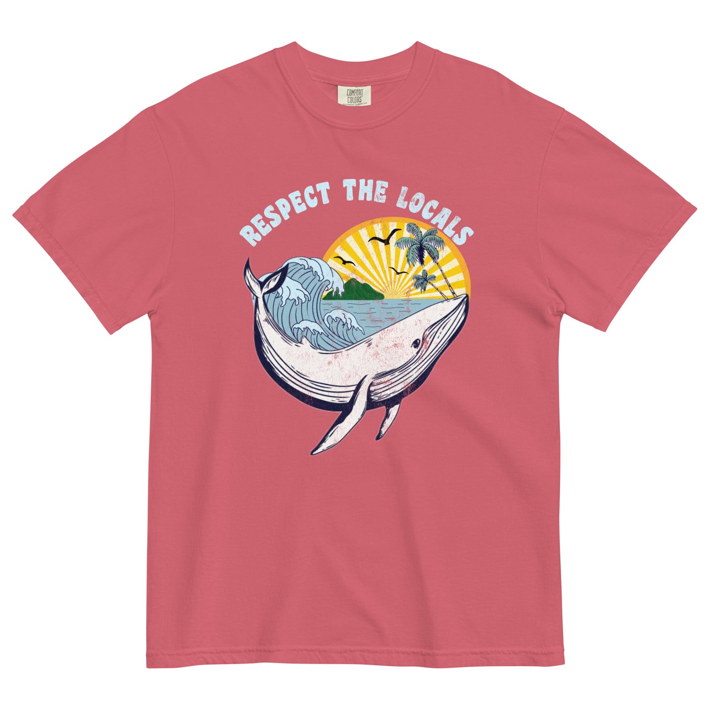 Support the Locals Tropical Whale Comfort Colors Unisex t-shirt