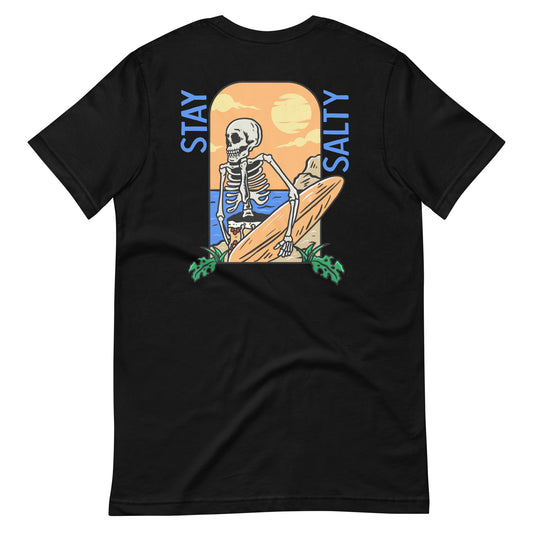 Stay Salty Skeleton Surfer w/front Salty Crew T-shirt