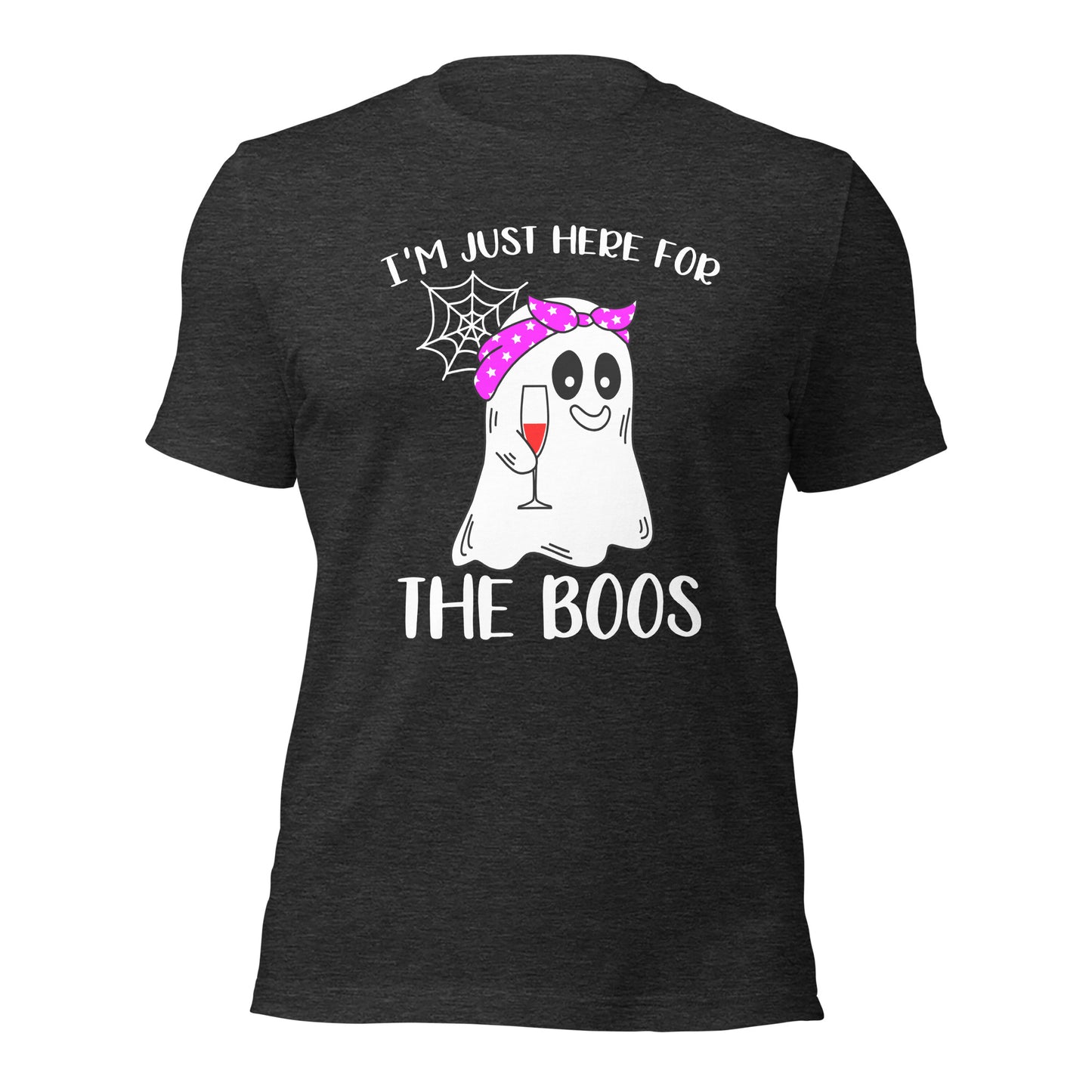 I'm Just Here for the Boo's Shirt: Ghost Drinking Wine Tee, Ideal Halloween Gift for Celebrating Spooky Season