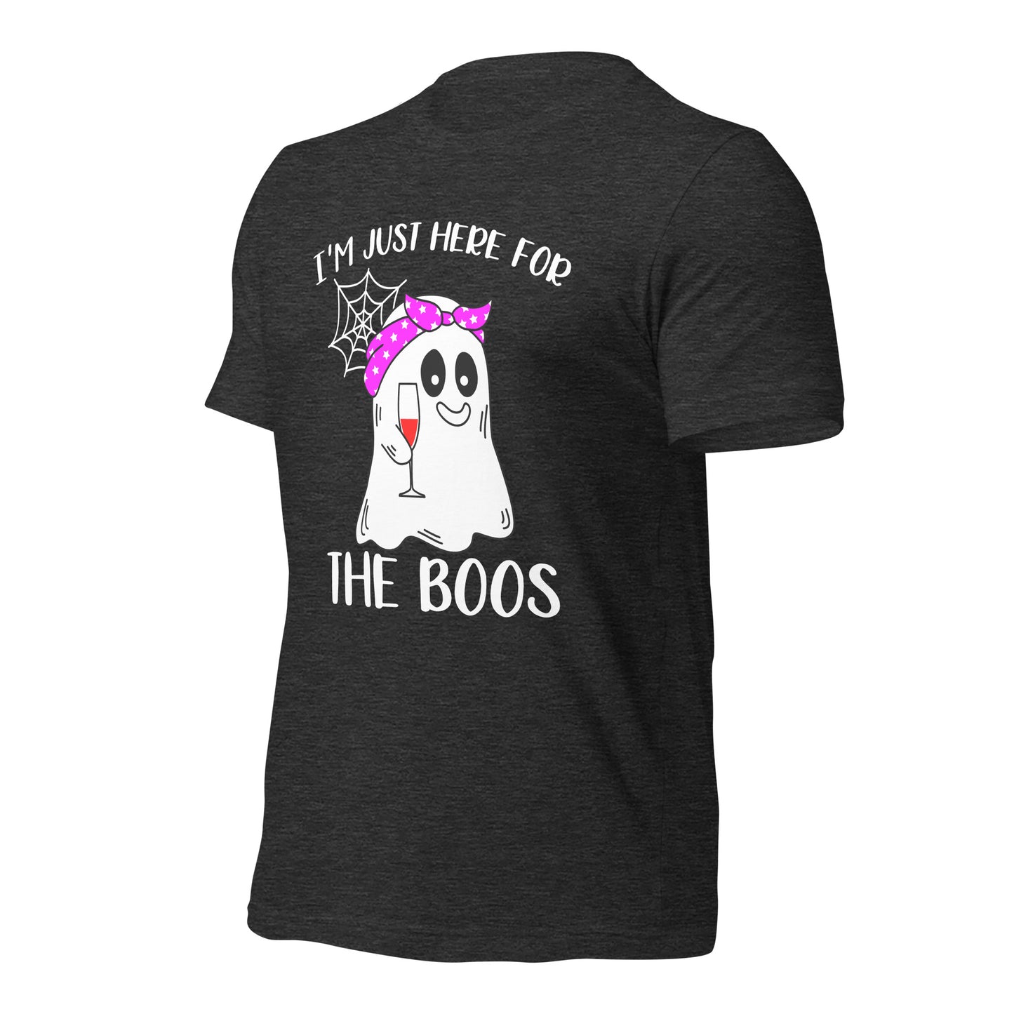 I'm Just Here for the Boo's Shirt: Ghost Drinking Wine Tee, Ideal Halloween Gift for Celebrating Spooky Season