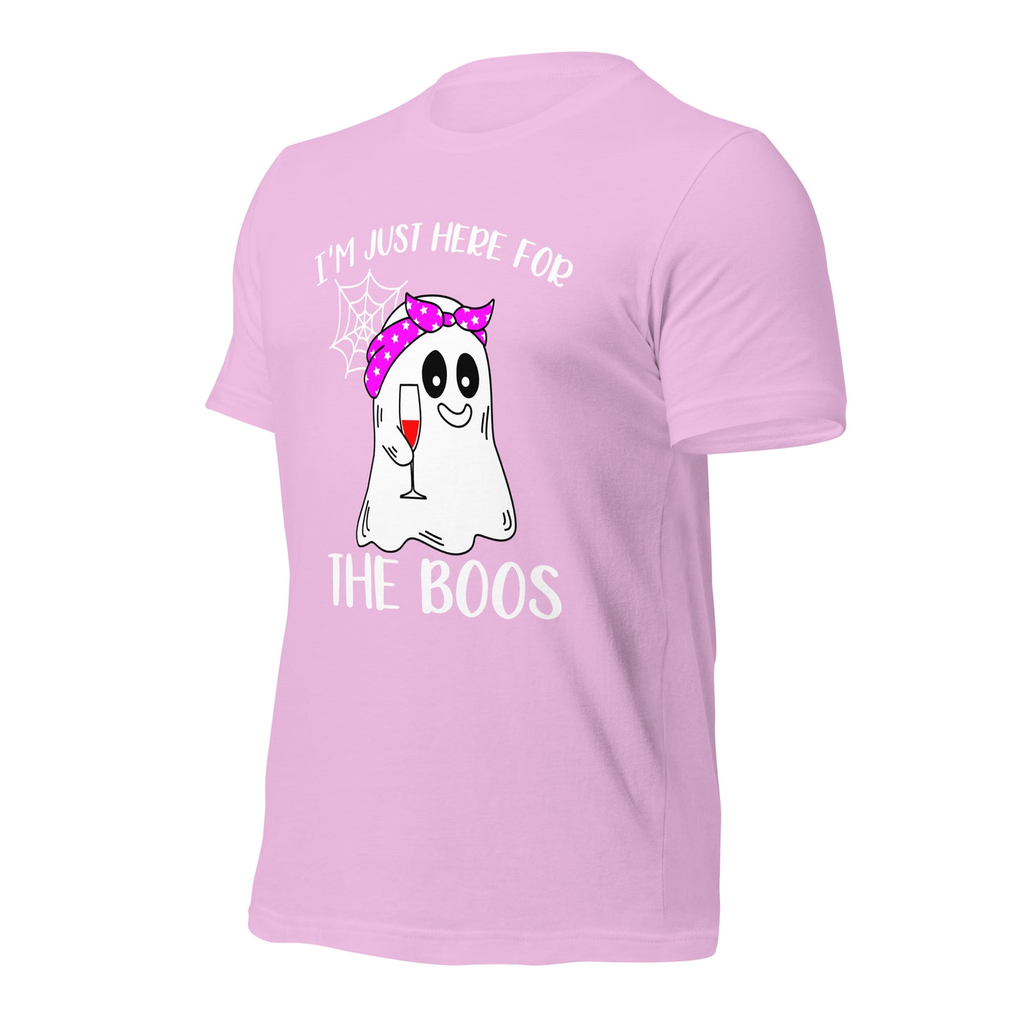 I'm Just Here for the Boo's Shirt: Ghost Drinking Wine Tee, Ideal Halloween Gift for Celebrating Spooky Season