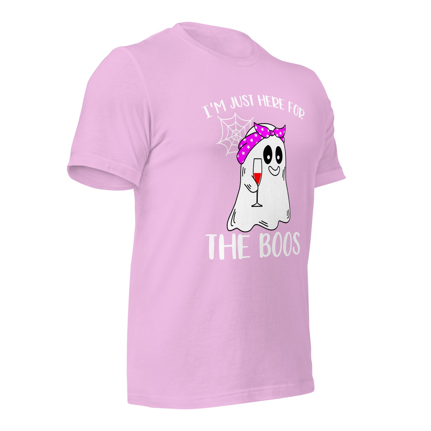 I'm Just Here for the Boo's Shirt: Ghost Drinking Wine Tee, Ideal Halloween Gift for Celebrating Spooky Season