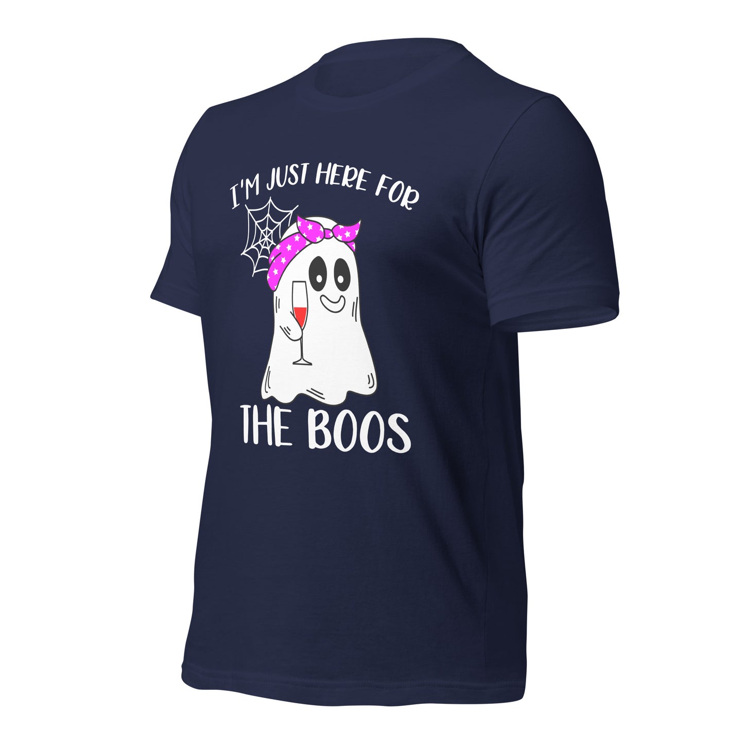 I'm Just Here for the Boo's Shirt: Ghost Drinking Wine Tee, Ideal Halloween Gift for Celebrating Spooky Season