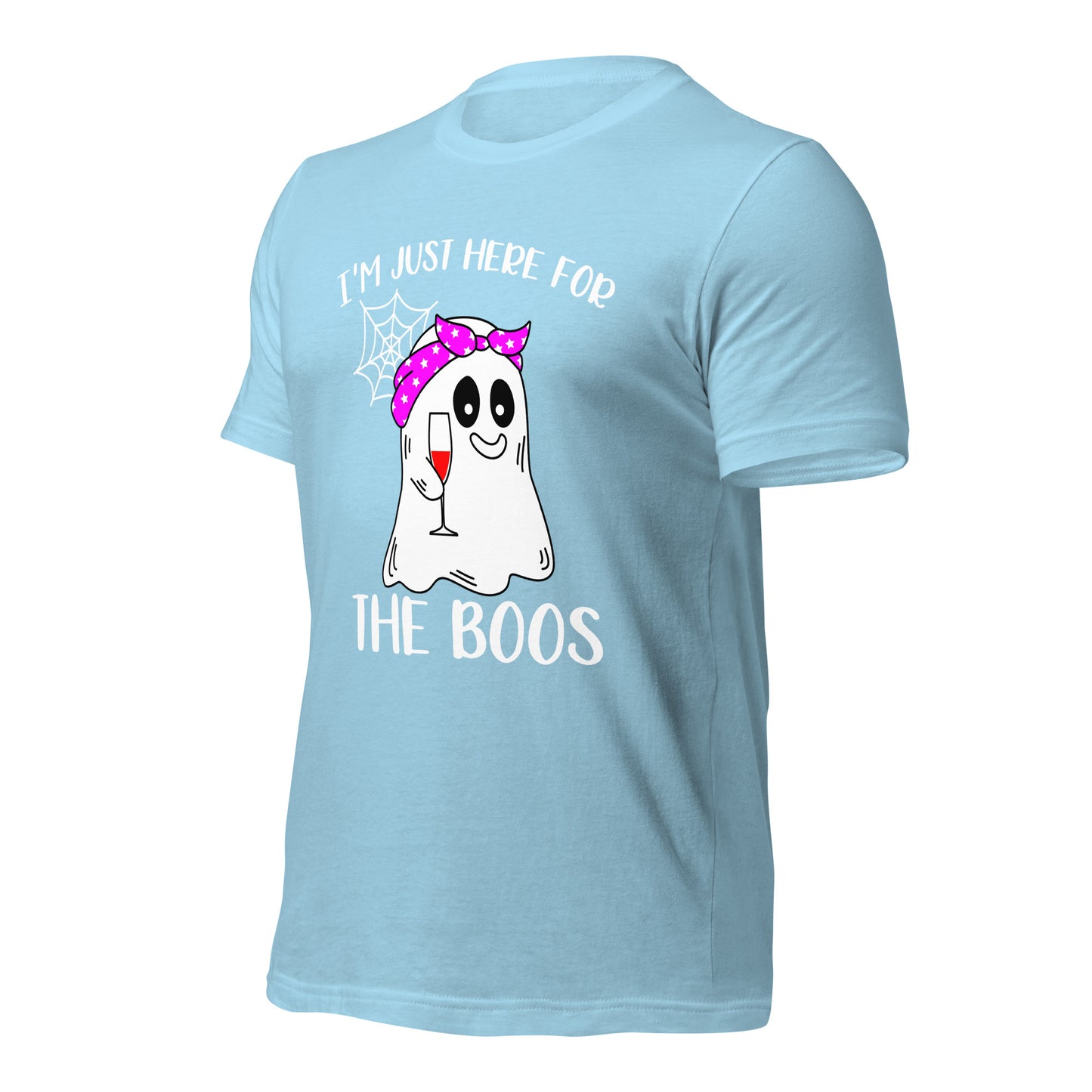 I'm Just Here for the Boo's Shirt: Ghost Drinking Wine Tee, Ideal Halloween Gift for Celebrating Spooky Season