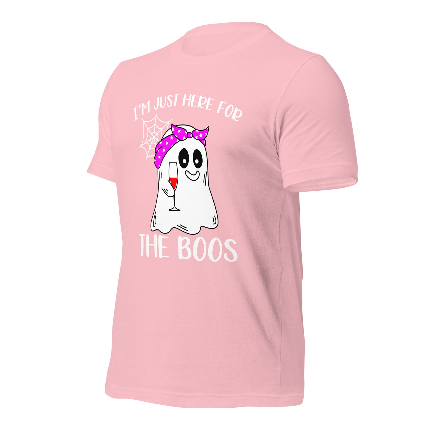 I'm Just Here for the Boo's Shirt: Ghost Drinking Wine Tee, Ideal Halloween Gift for Celebrating Spooky Season