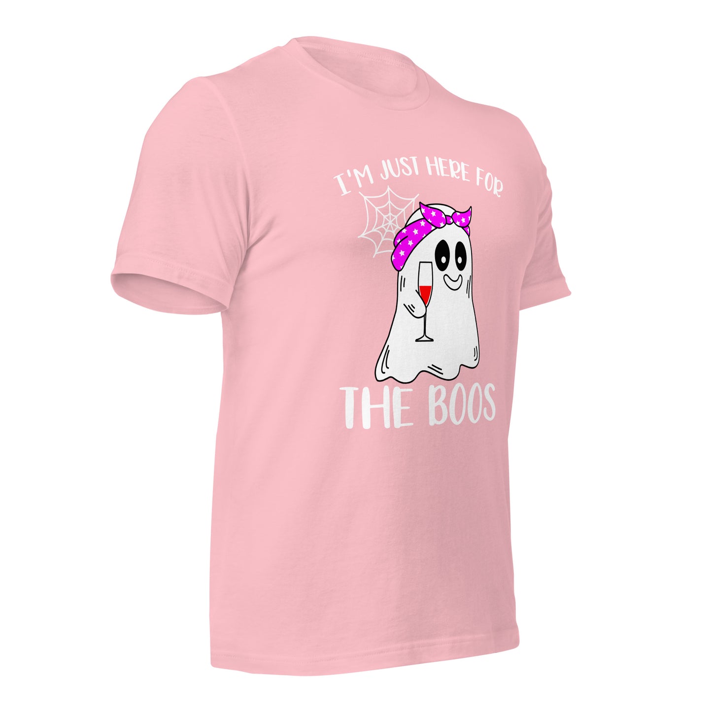 I'm Just Here for the Boo's Shirt: Ghost Drinking Wine Tee, Ideal Halloween Gift for Celebrating Spooky Season