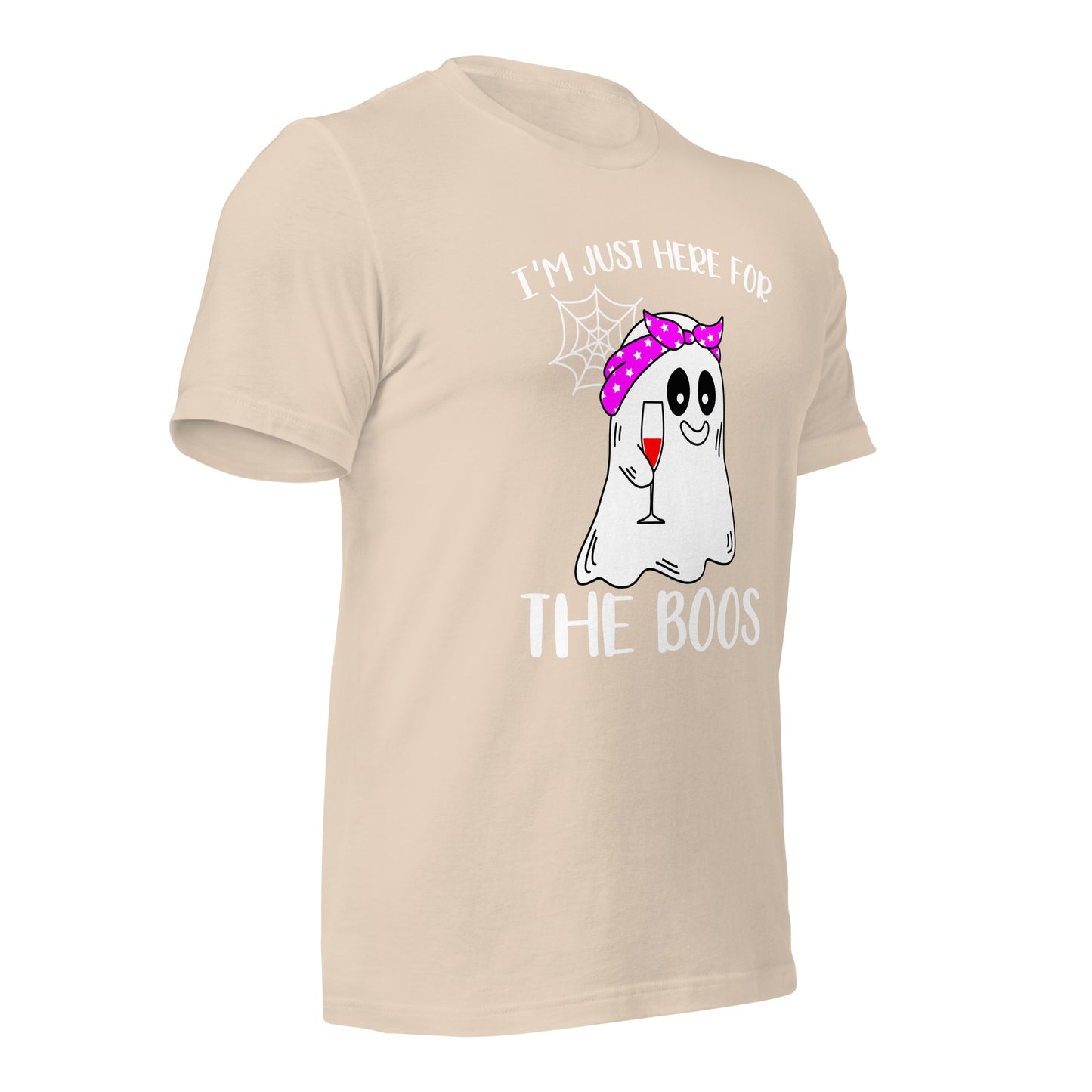 I'm Just Here for the Boo's Shirt: Ghost Drinking Wine Tee, Ideal Halloween Gift for Celebrating Spooky Season