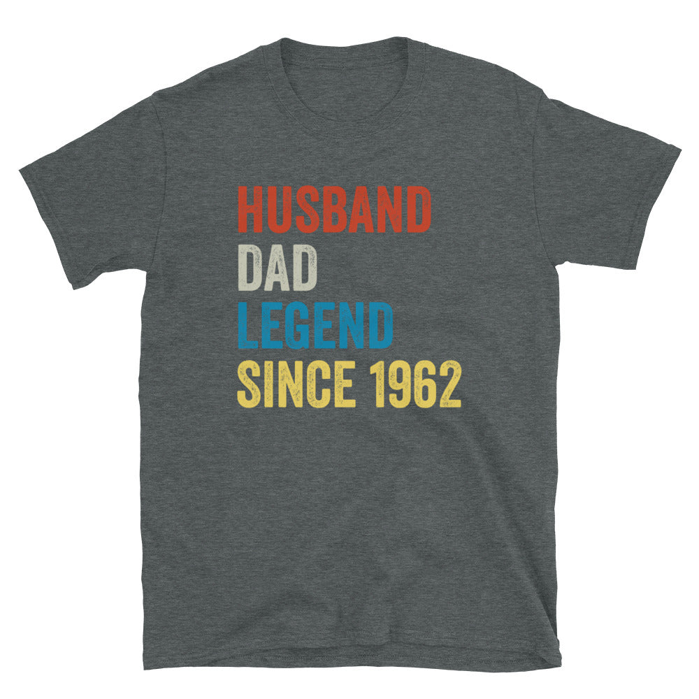 60th Birthday Gift TShirt, Husband Dad Legend Since 1962 Birthday Shirt