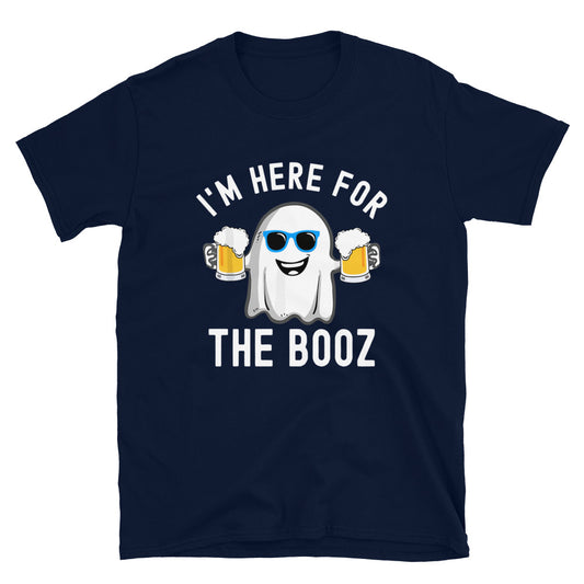 I'm Here for the Booz Funny Halloween Boos design - Captain Woody's Shirts & Beach Club