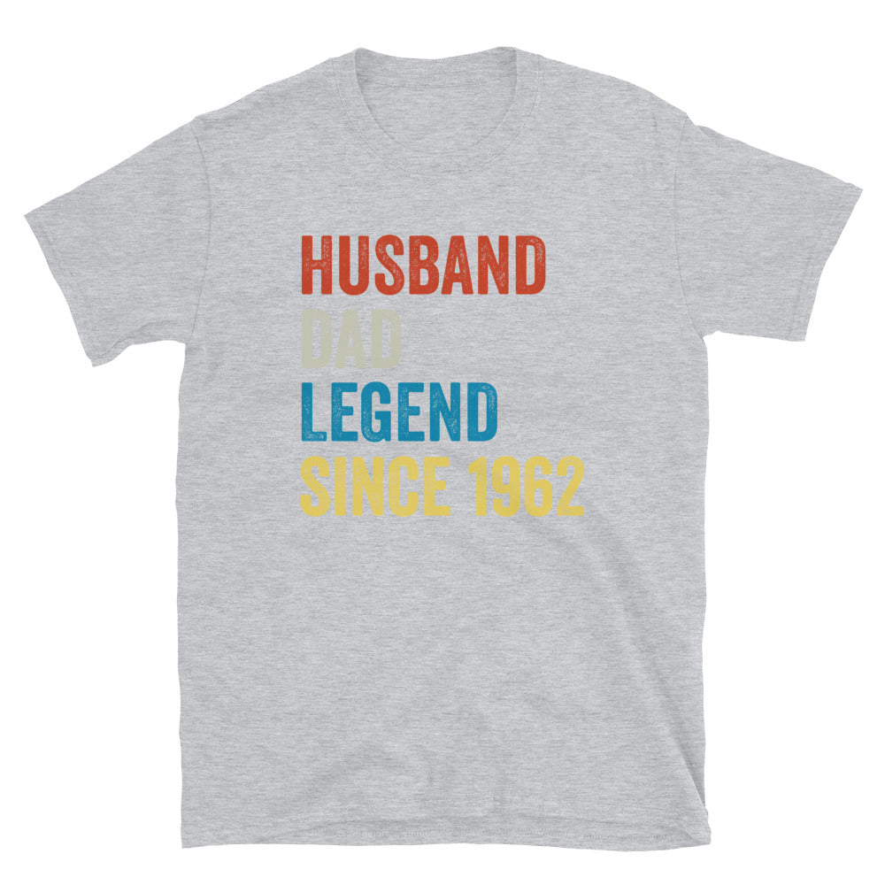 60th Birthday Gift TShirt, Husband Dad Legend Since 1962 Birthday Shirt