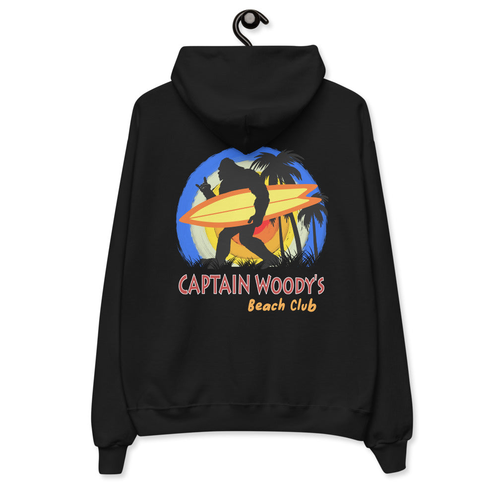 Captain Woody's Beach Club Surf Squatch Surfer- Unisex Hoodie