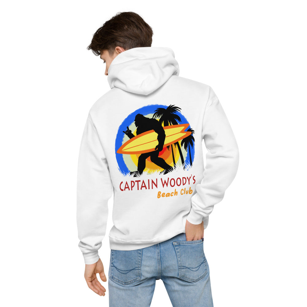 Captain Woody's Beach Club Surf Squatch Surfer- Unisex Hoodie