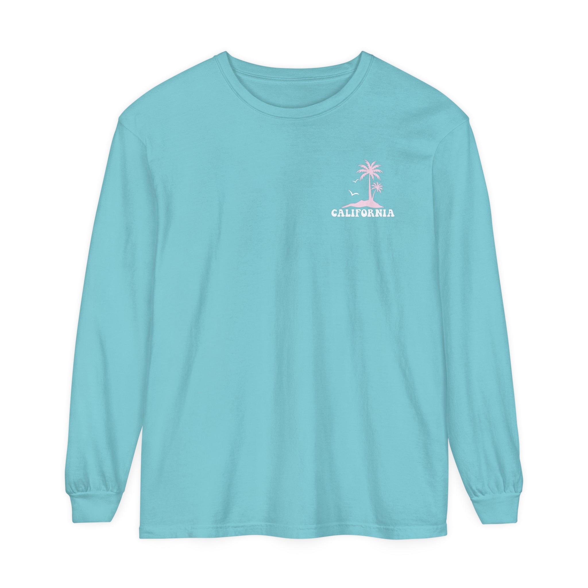 Beach Bum Wild Waves California 2024 Comfort Colors Long Sleeve - Captain Woody's Shirts & Beach Club