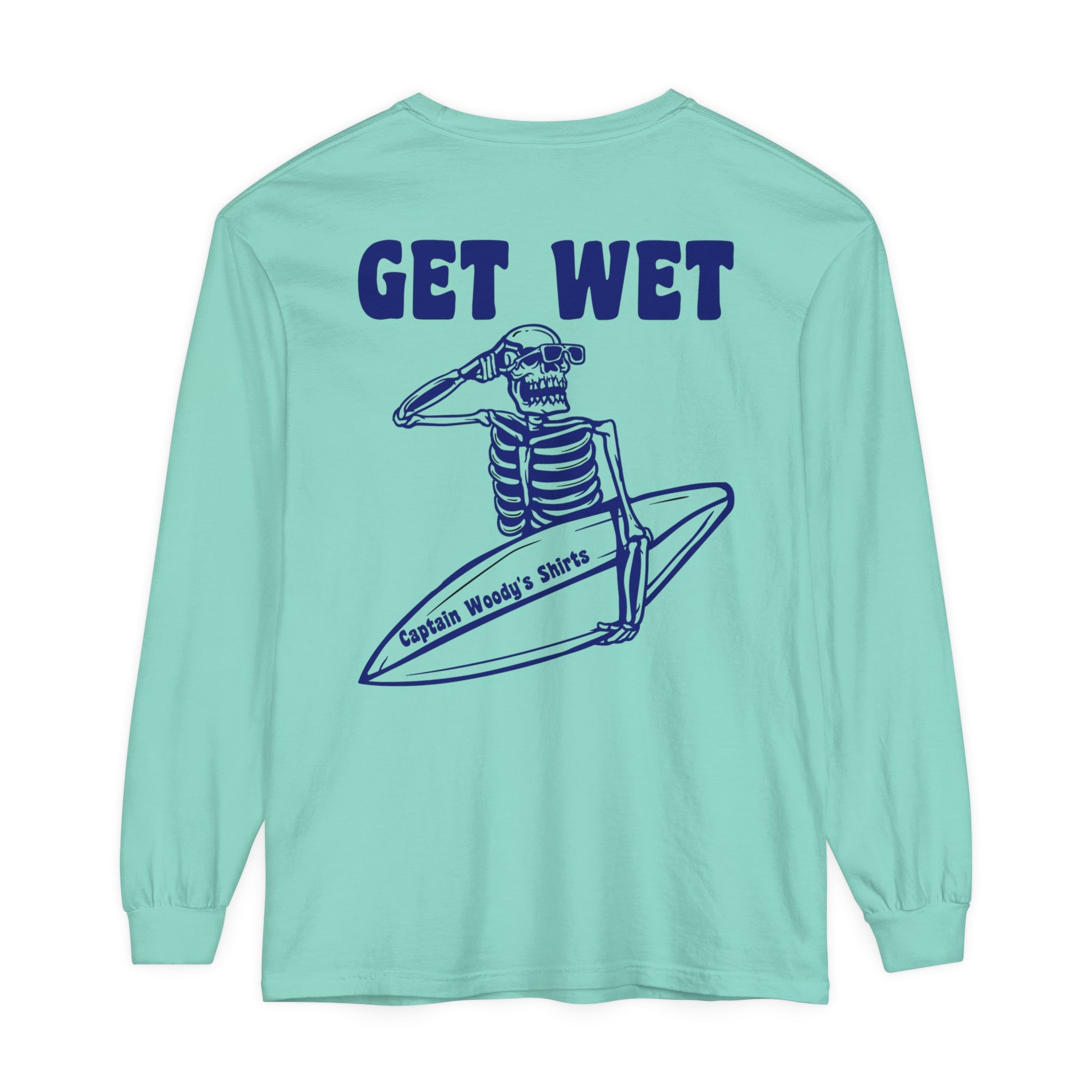 Get Wet Unisex Long Sleeve Comfort Colors T-Shirt - Captain Woody's Shirts & Beach Club