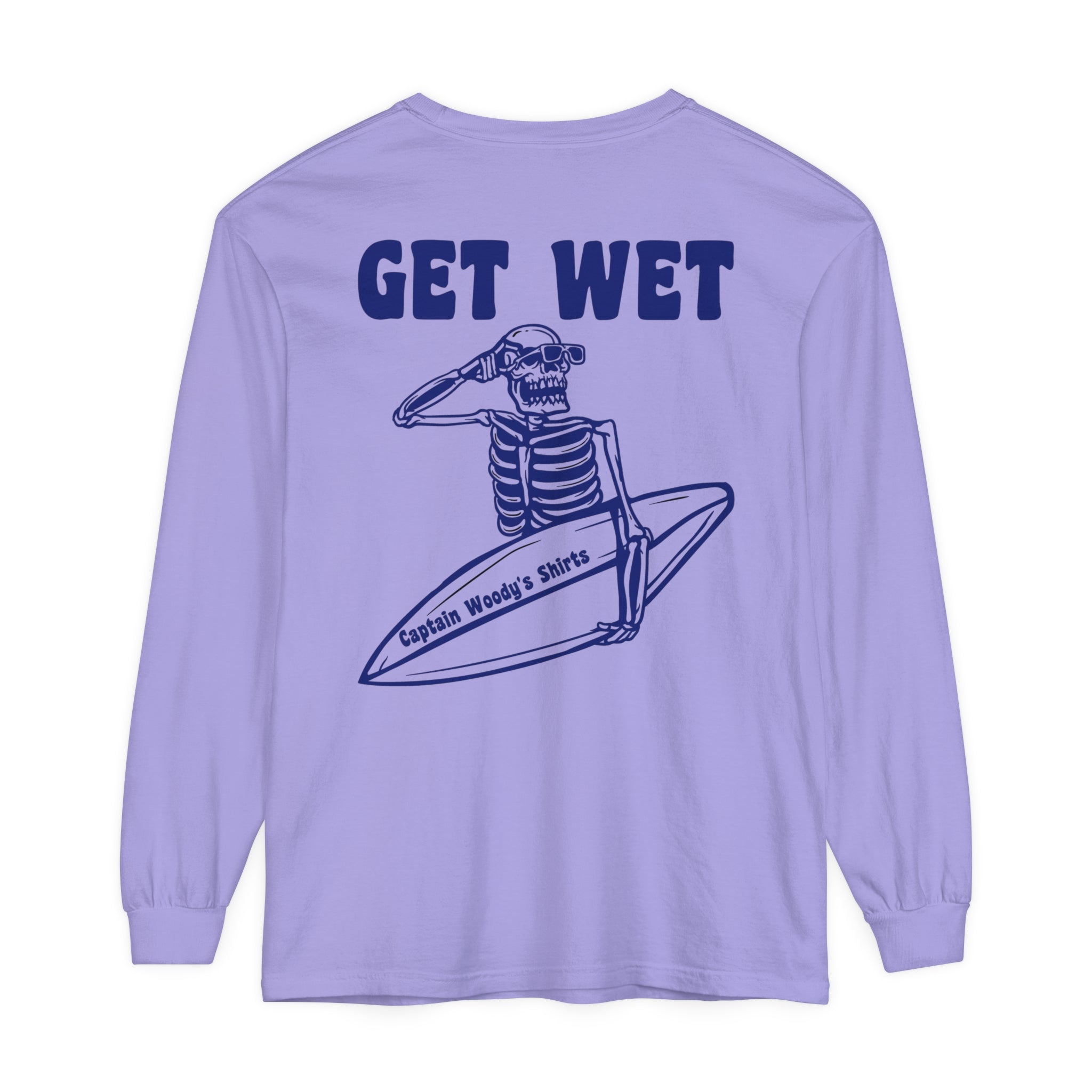 Get Wet Unisex Long Sleeve Comfort Colors T-Shirt - Captain Woody's Shirts & Beach Club