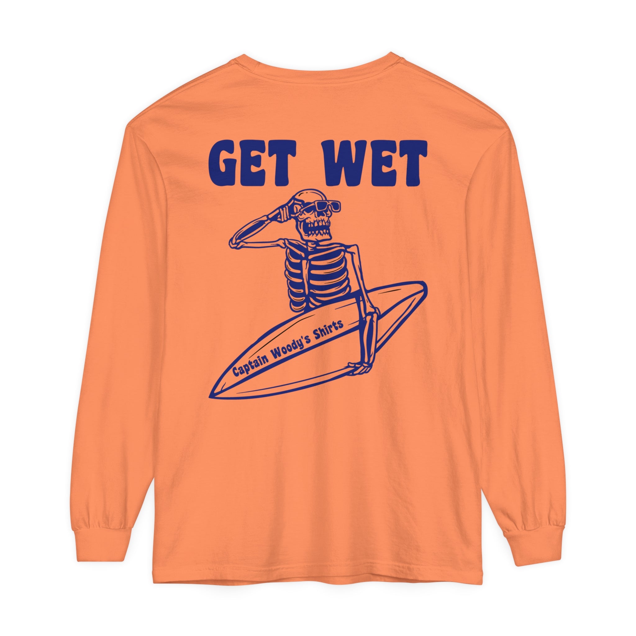 Get Wet Unisex Long Sleeve Comfort Colors T-Shirt - Captain Woody's Shirts & Beach Club