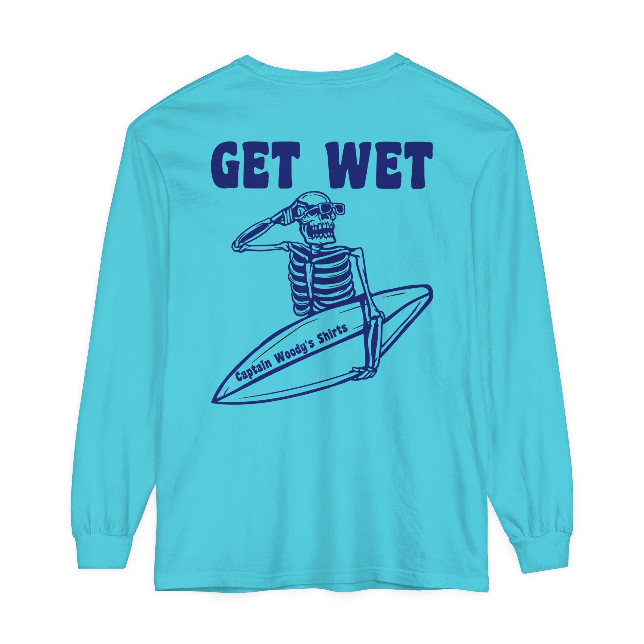Get Wet Unisex Long Sleeve Comfort Colors T-Shirt - Captain Woody's Shirts & Beach Club