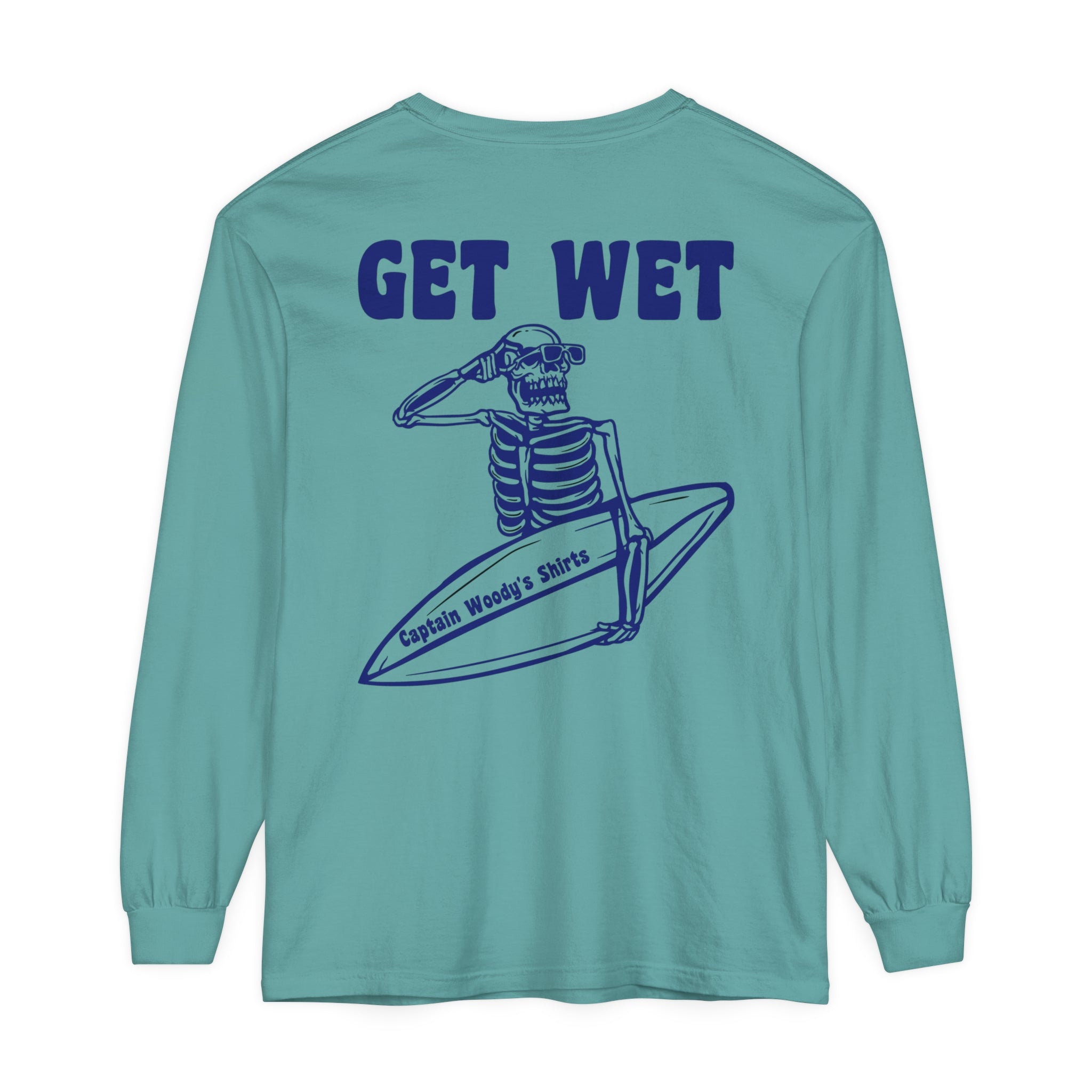 Get Wet Unisex Long Sleeve Comfort Colors T-Shirt - Captain Woody's Shirts & Beach Club