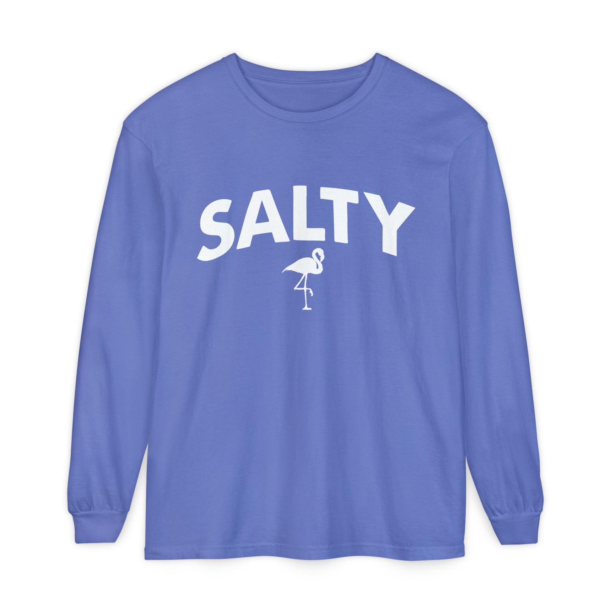 Salty Flamingo Long Sleeve Tee | Comfort Colors - Captain Woody's Shirts & Beach Club