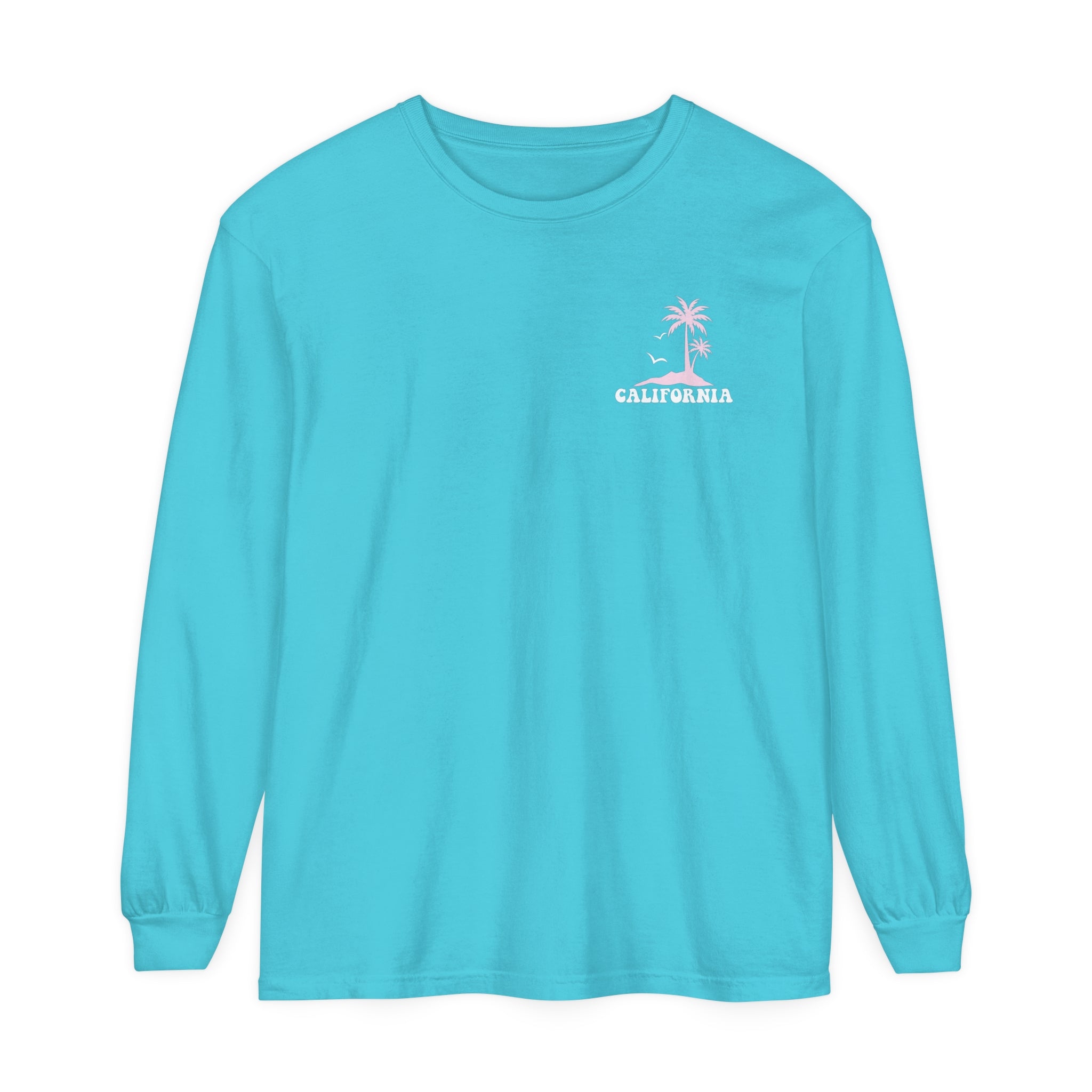 Beach Bum Wild Waves California 2024 Comfort Colors Long Sleeve - Captain Woody's Shirts & Beach Club