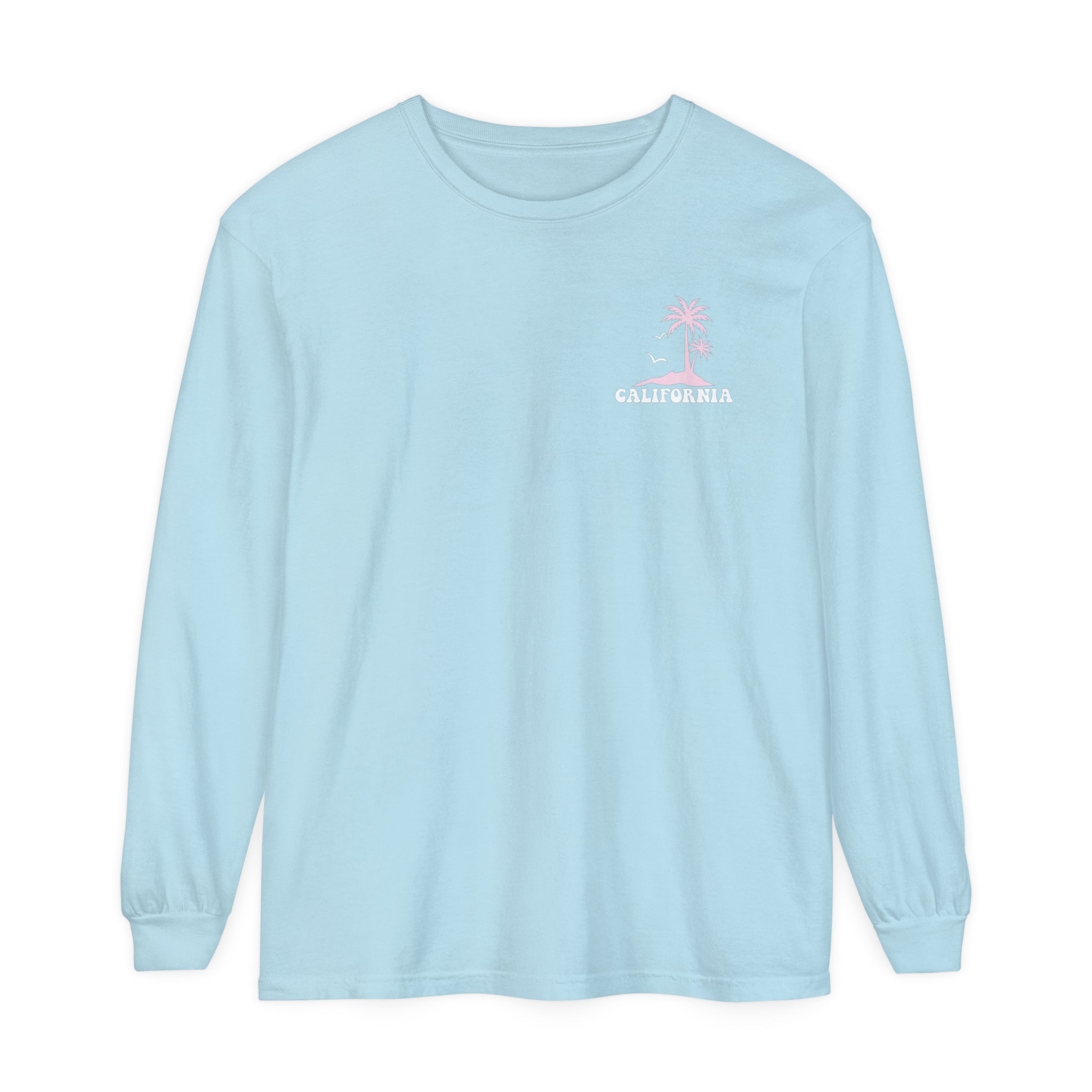 Beach Bum Wild Waves California 2024 Comfort Colors Long Sleeve - Captain Woody's Shirts & Beach Club
