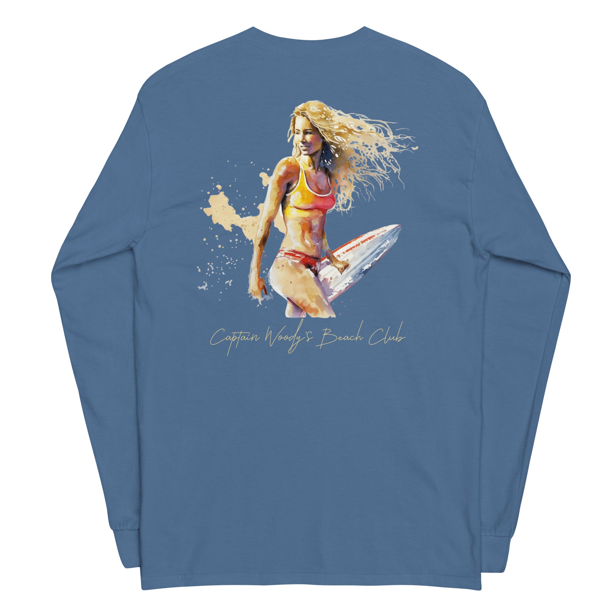 Surfer Girl Long Sleeve Back Print - Captain Woody's Shirts & Beach Club