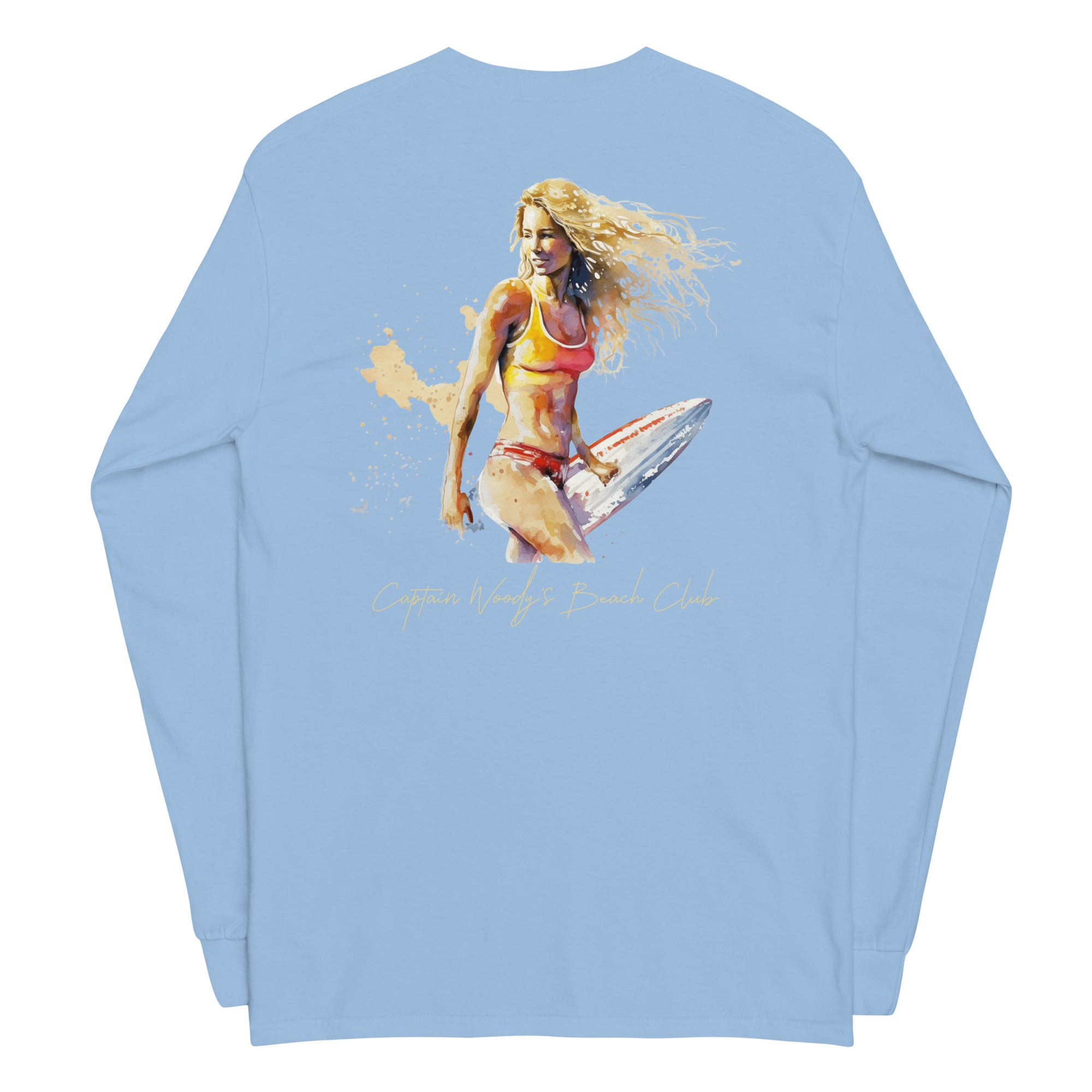 Surfer Girl Long Sleeve Back Print - Captain Woody's Shirts & Beach Club