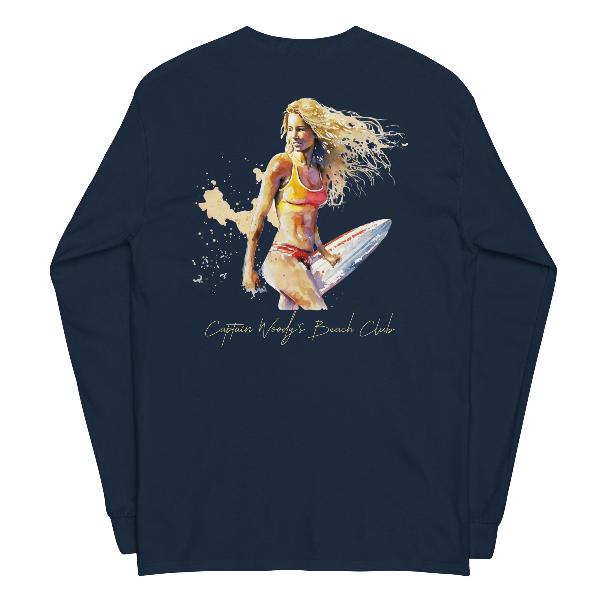 Surfer Girl Long Sleeve Back Print - Captain Woody's Shirts & Beach Club