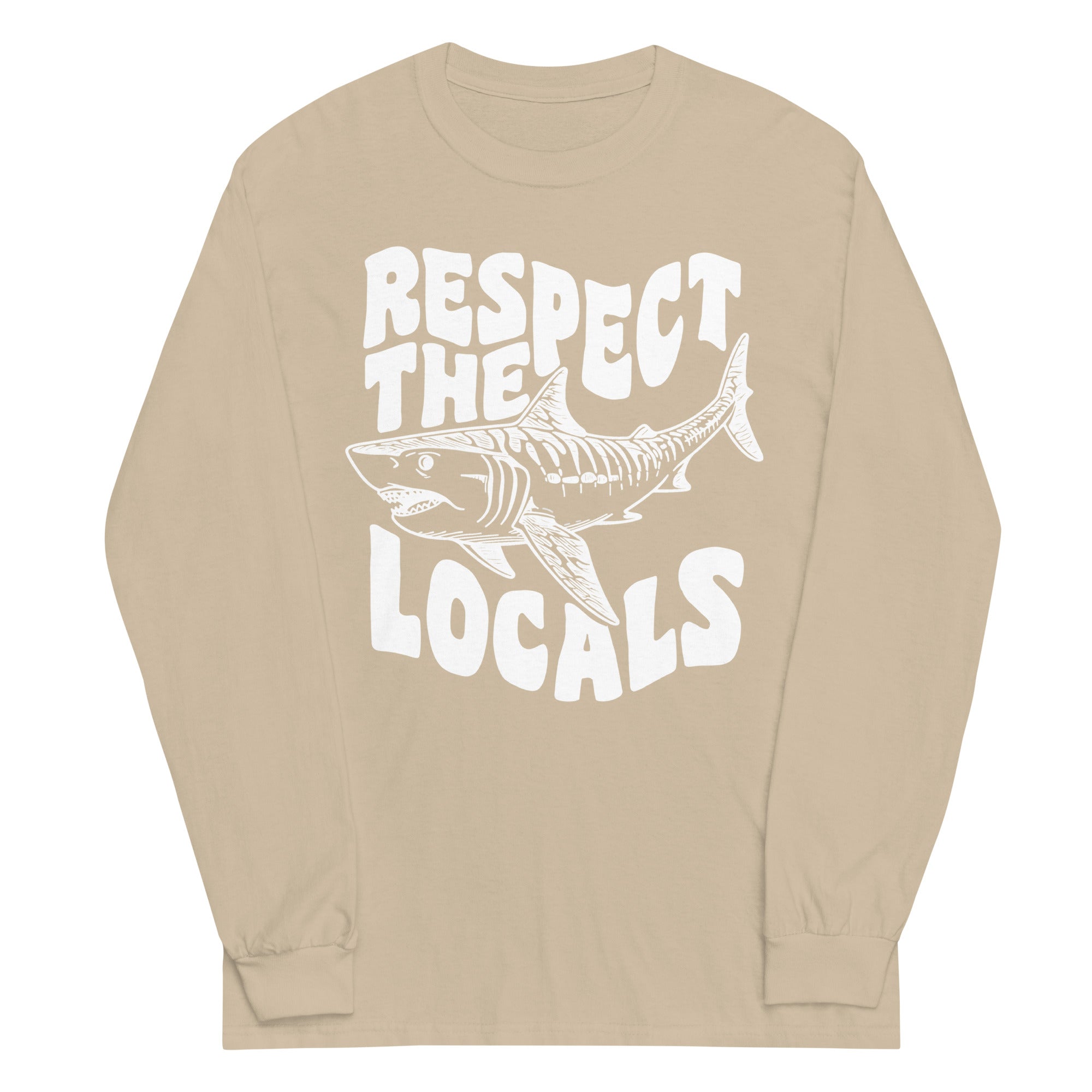 Respect the Locals Shark  Long Sleeve Shirt - Captain Woody's Shirts & Beach Club