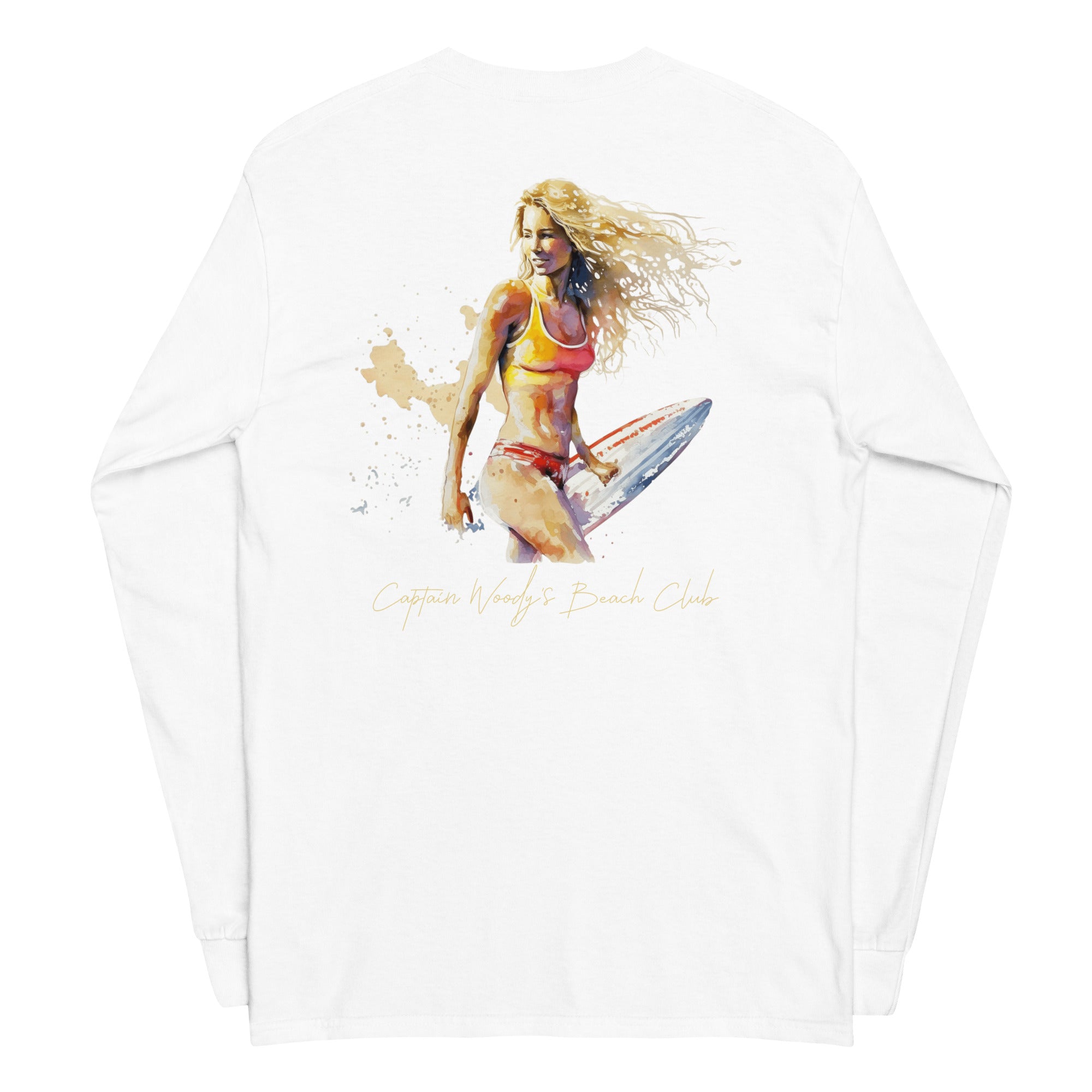 Surfer Girl Long Sleeve Back Print - Captain Woody's Shirts & Beach Club