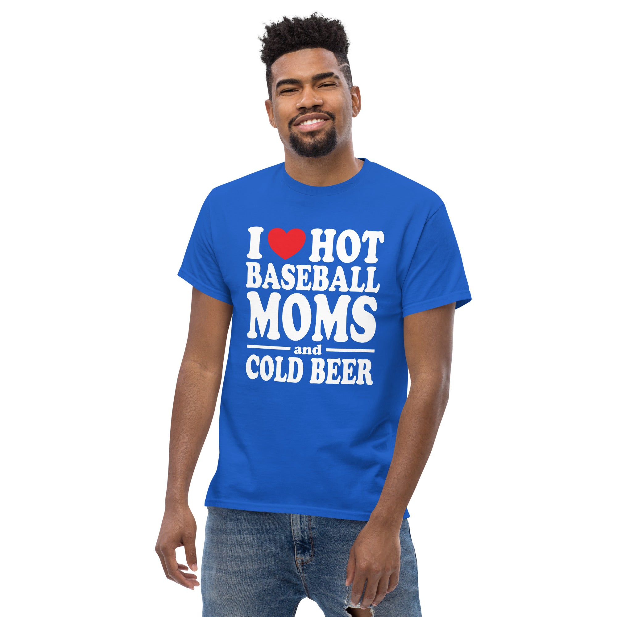 I Heart Hot Baseball Moms and Cold Beer - Captain Woody's Shirts & Beach Club