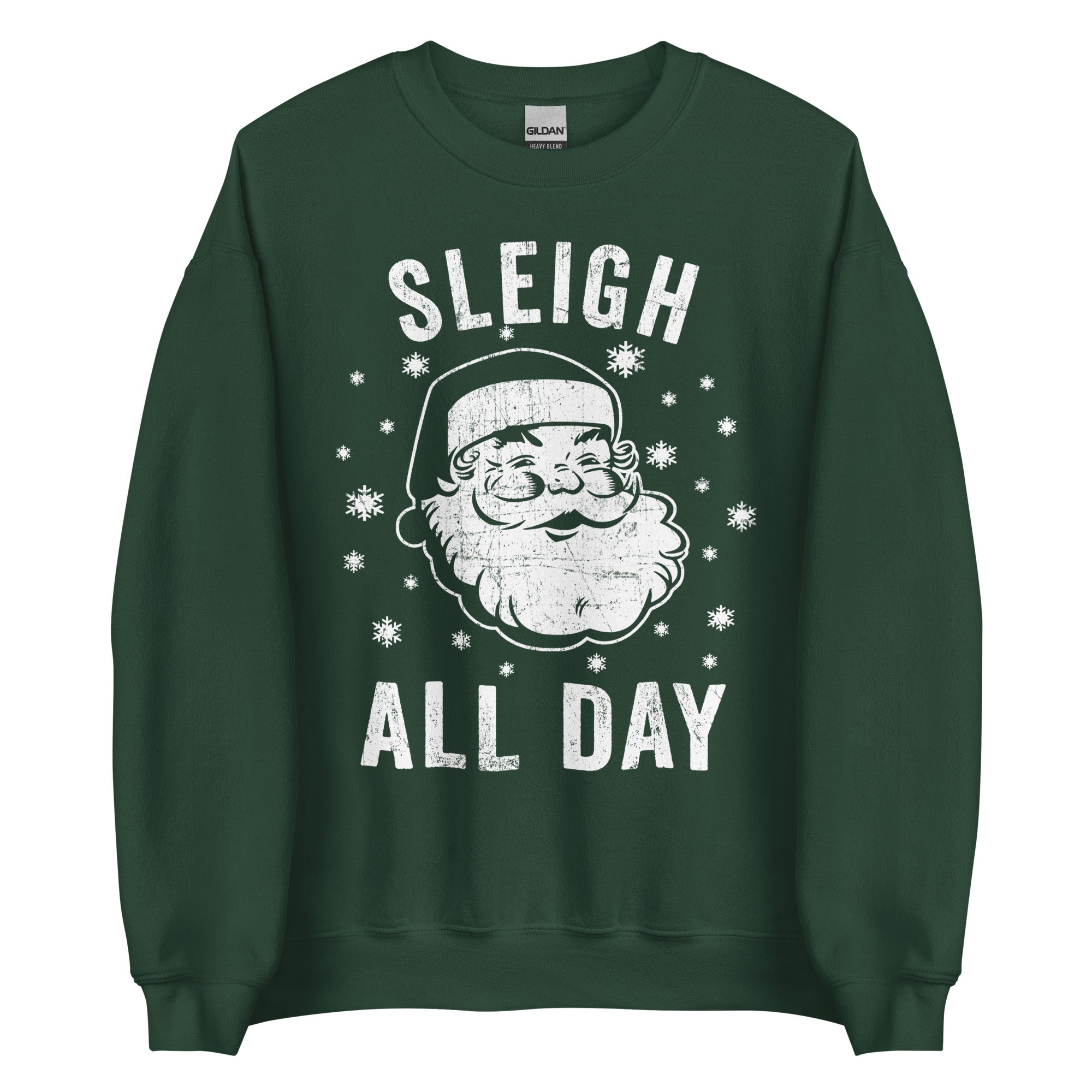 Santa Claus Sleigh All Day Sweatshirt, Cozy Christmas Pullover for Holiday Wear, Perfect Gift for Winter Festivities Unisex Sweatshirt - Captain Woody's Shirts & Beach Club