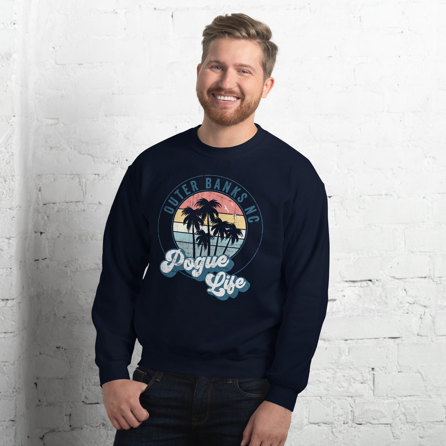 Outer Banks Pogue Life Sweatshirt, Cozy Oversized Beachwear for Your Vacation Style, Perfect Gift for Outer Banks NC Beach Lovers