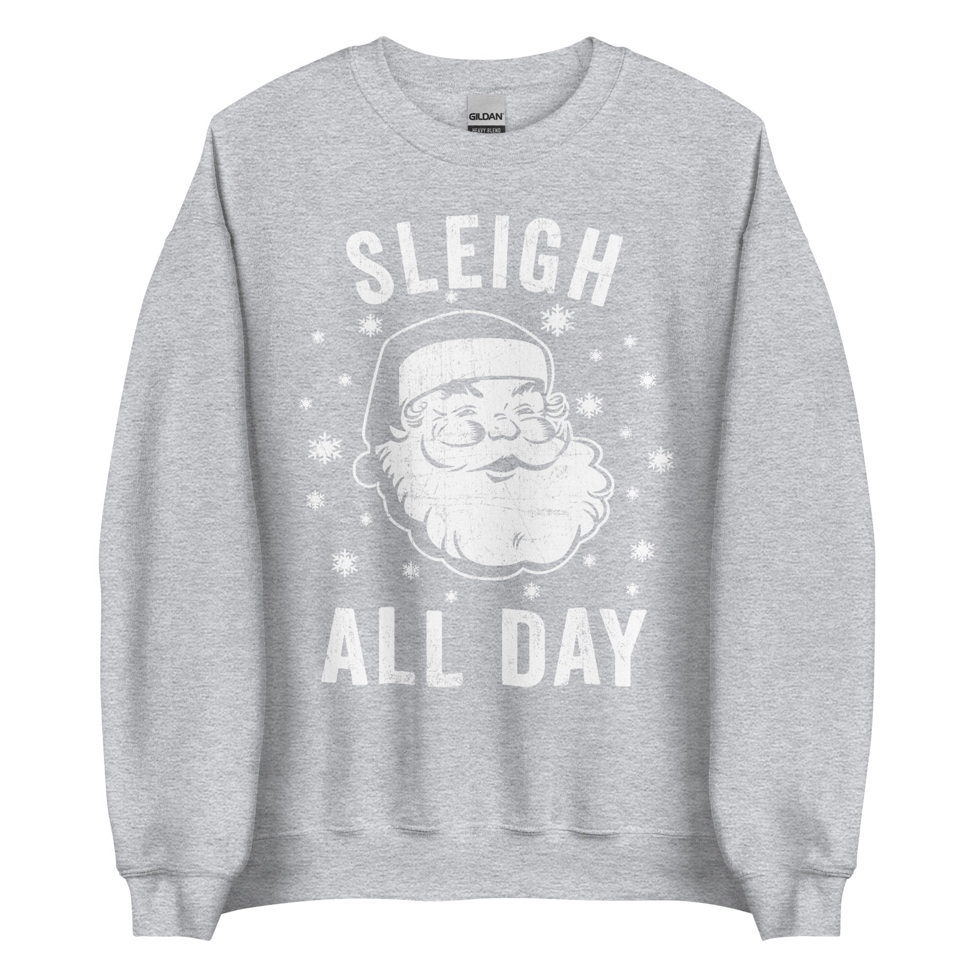 Santa Claus Sleigh All Day Sweatshirt, Cozy Christmas Pullover for Holiday Wear, Perfect Gift for Winter Festivities Unisex Sweatshirt - Captain Woody's Shirts & Beach Club