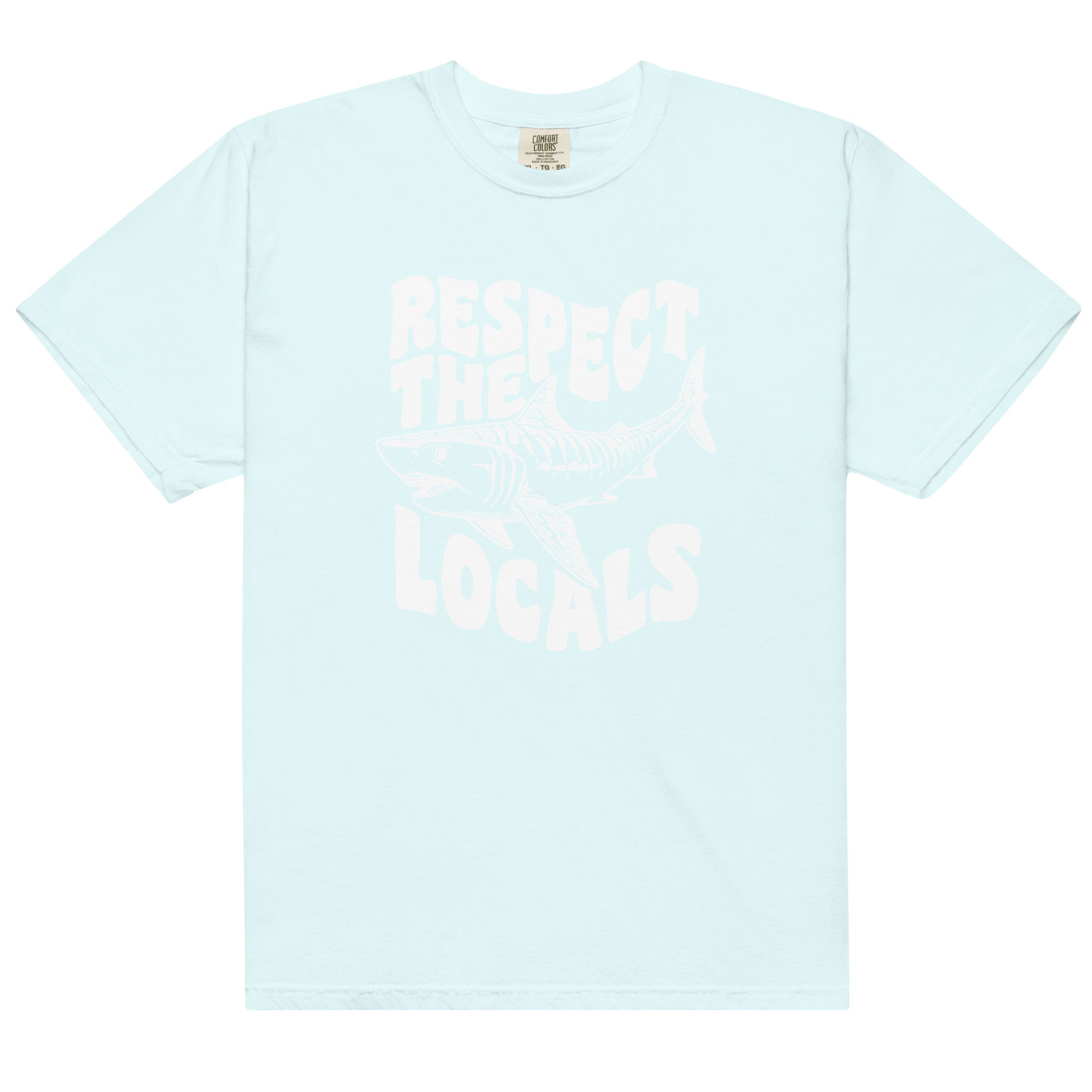 Respect the Locals Shark Comfort Colors 1717 - Captain Woody's Shirts & Beach Club