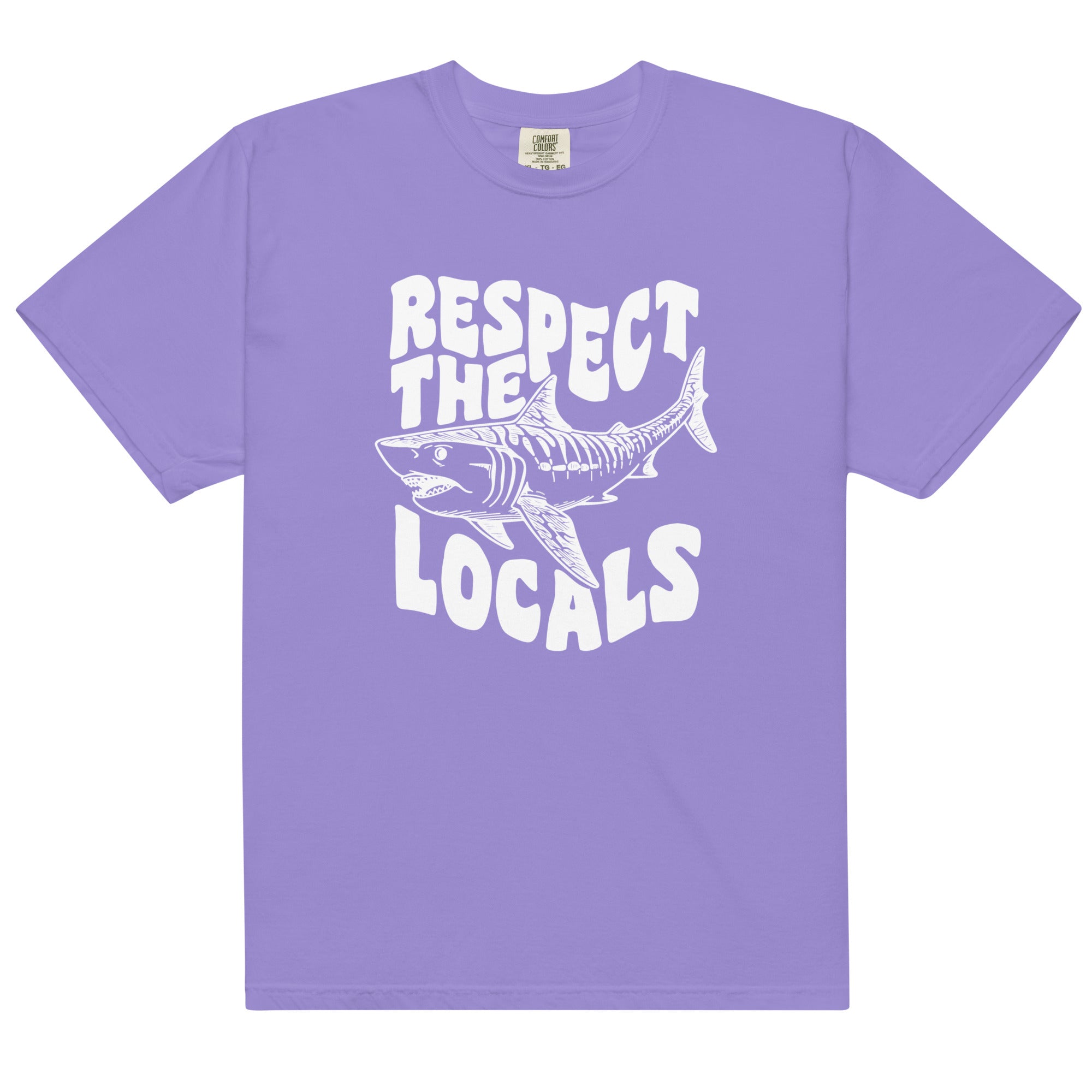 Respect the Locals Shark Comfort Colors 1717 - Captain Woody's Shirts & Beach Club