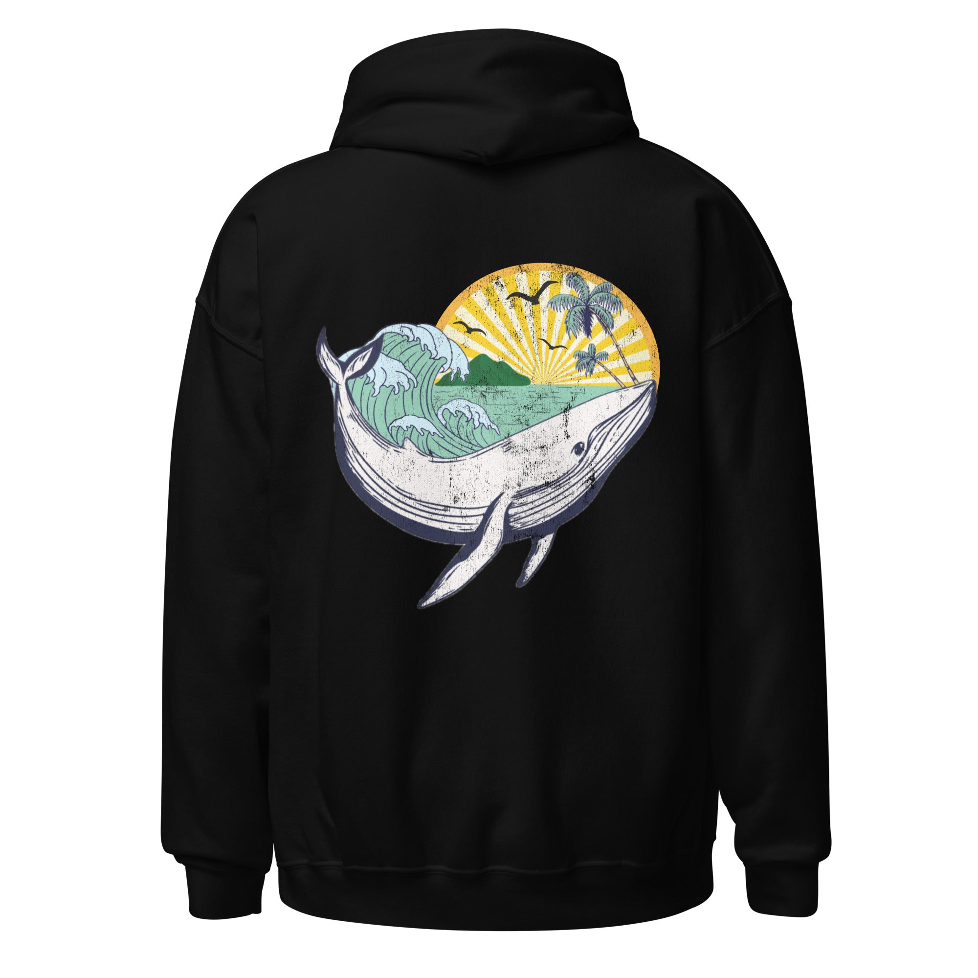 Whale Sea Life Hoodie / Back and Front Print - Captain Woody's Shirts & Beach Club