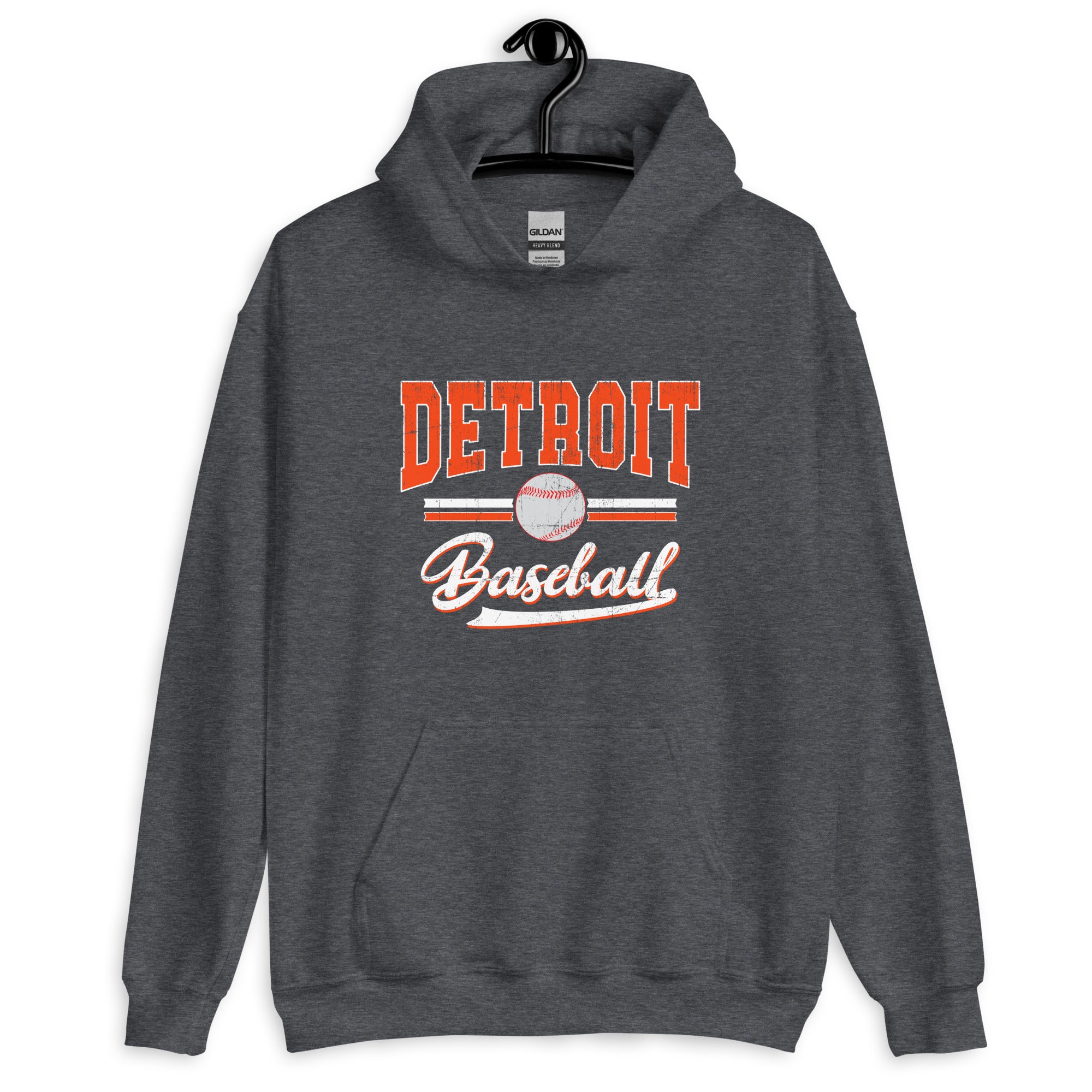 Vintage Detroit Baseball Hoodie, Distressed Team Apparel for Game Day, Perfect Sports Gift for Fans and Dads Unisex Hoodie - Captain Woody's Shirts & Beach Club