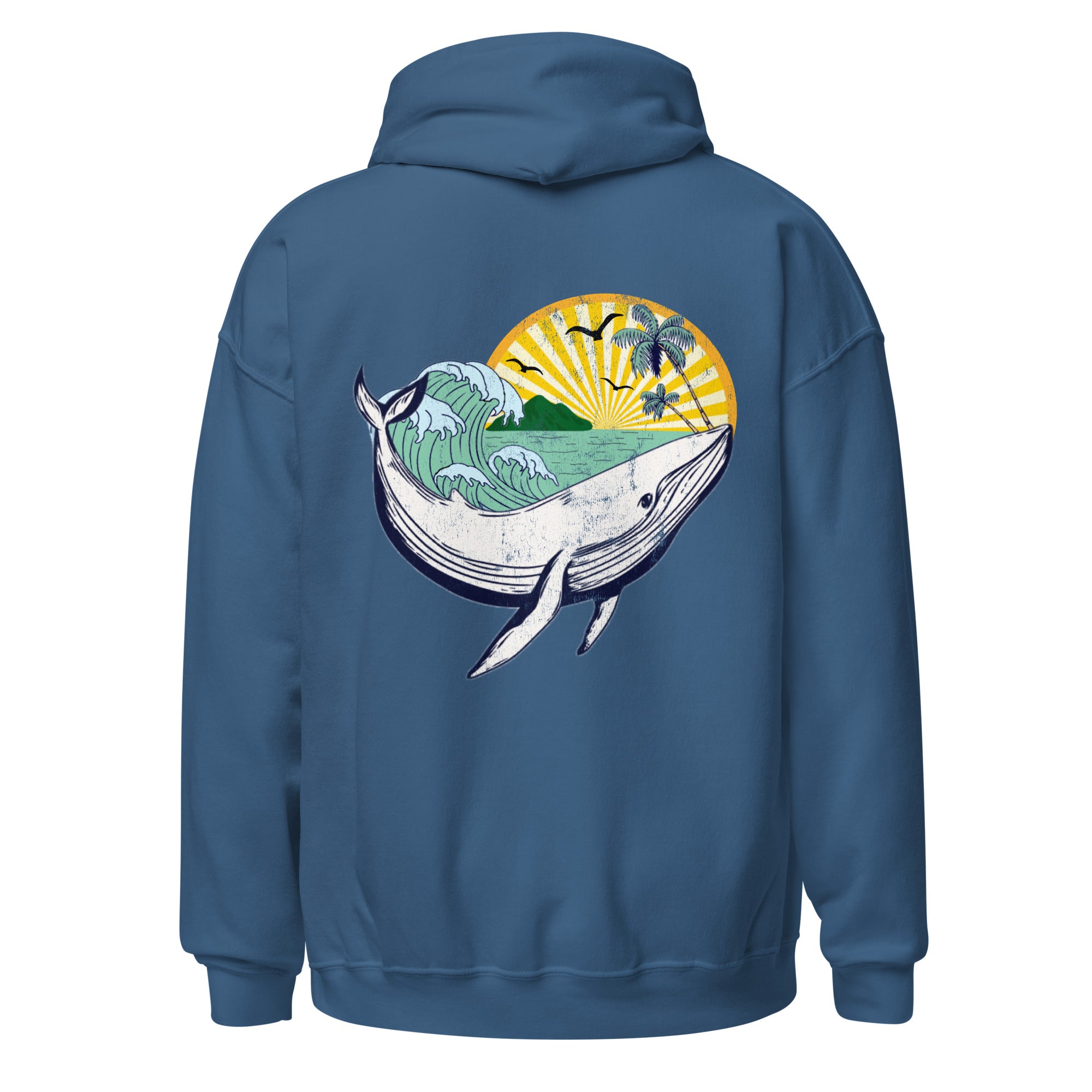 Whale Sea Life Hoodie / Back and Front Print - Captain Woody's Shirts & Beach Club