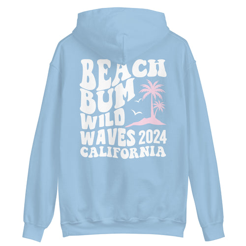 Beach Bum Wild Waves 2024 California Hoodie - Captain Woody's Shirts & Beach Club