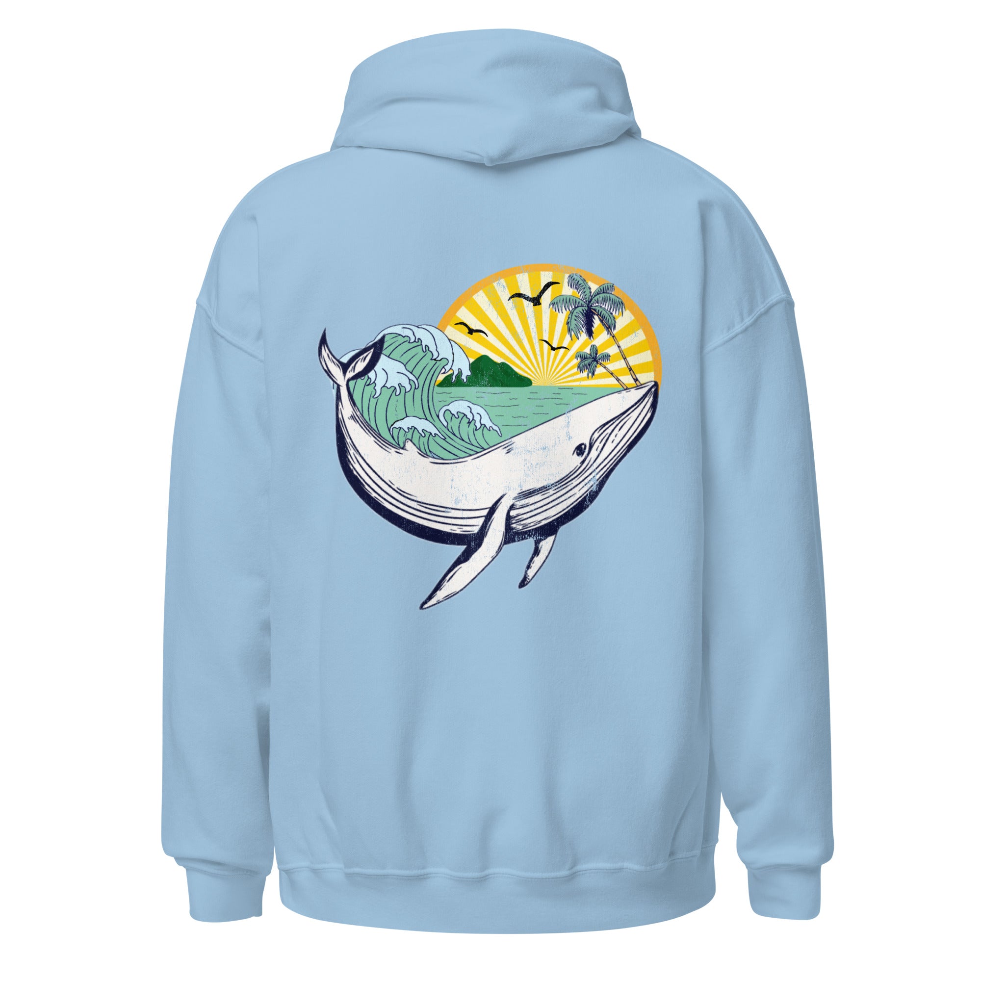 Whale Sea Life Hoodie / Back and Front Print - Captain Woody's Shirts & Beach Club