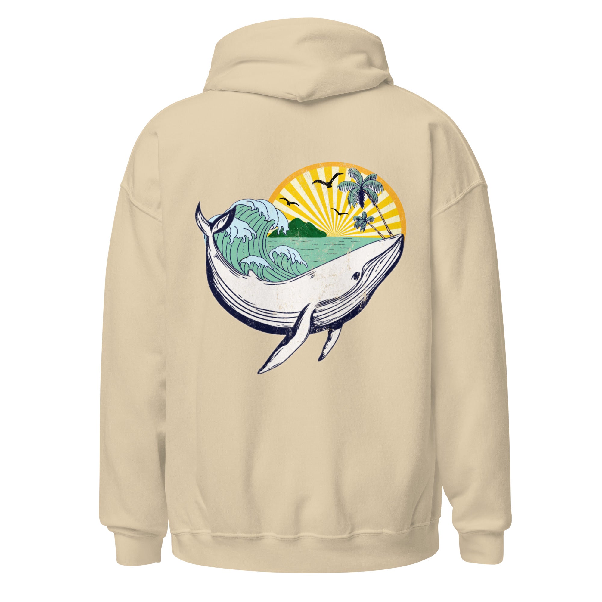 Whale Sea Life Hoodie / Back and Front Print - Captain Woody's Shirts & Beach Club