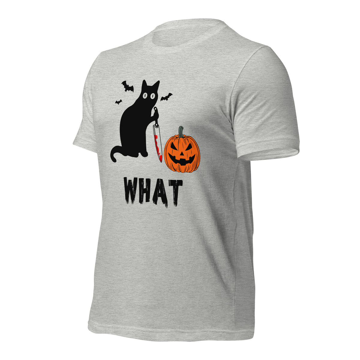 Murderous Cat Halloween shirt, edgy graphic design featuring bloody knife, perfect for spooky events, unique gift for cat lovers - Captain Woody's Shirts & Beach Club