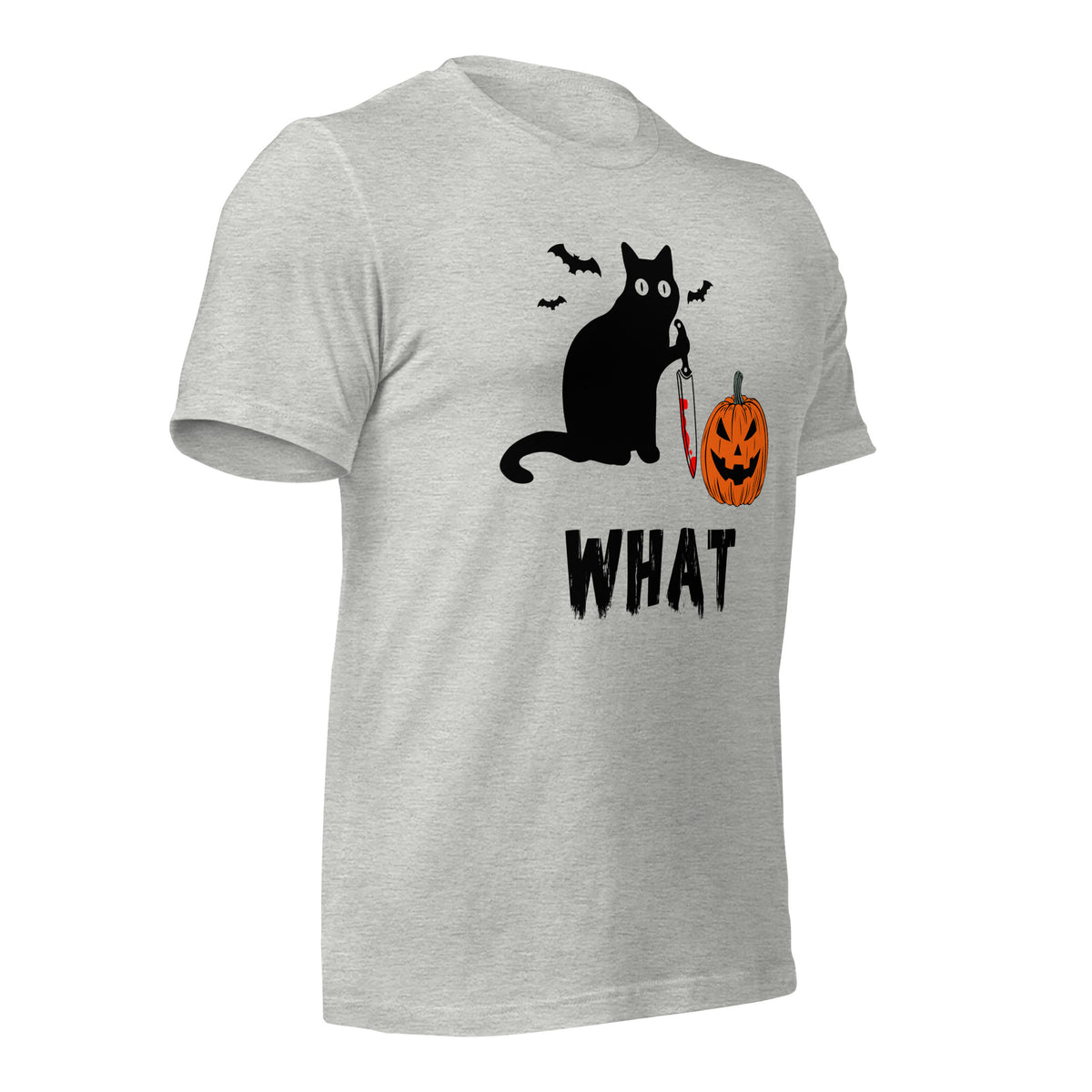 Murderous Cat Halloween shirt, edgy graphic design featuring bloody knife, perfect for spooky events, unique gift for cat lovers - Captain Woody's Shirts & Beach Club