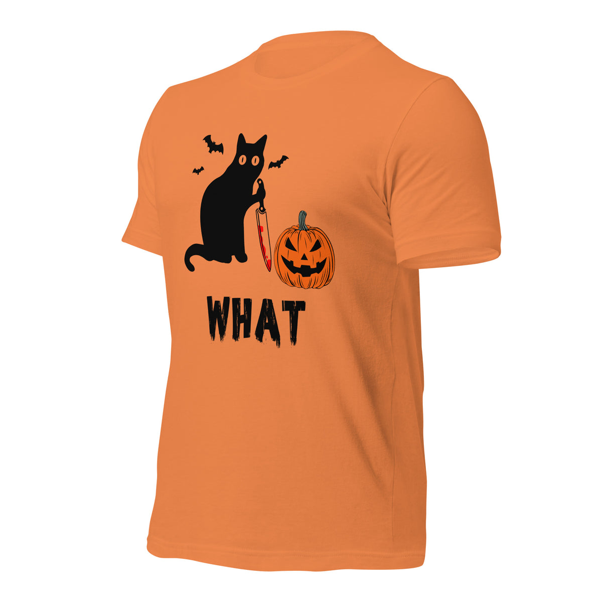 Murderous Cat Halloween shirt, edgy graphic design featuring bloody knife, perfect for spooky events, unique gift for cat lovers - Captain Woody's Shirts & Beach Club