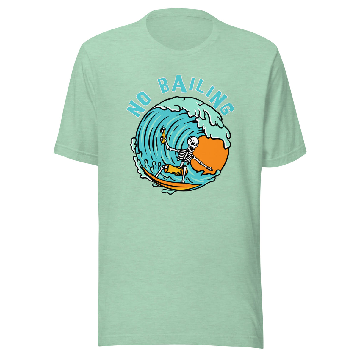 No Bailing Beach Surfer unisex Bella Canvas 3001 - Captain Woody's Shirts & Beach Club