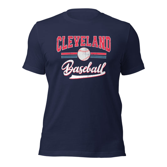 Retro Cleveland Baseball Shirt, Distressed Cleveland Baseball T-Shirt, Baseball Fan Gift, For Women and Men